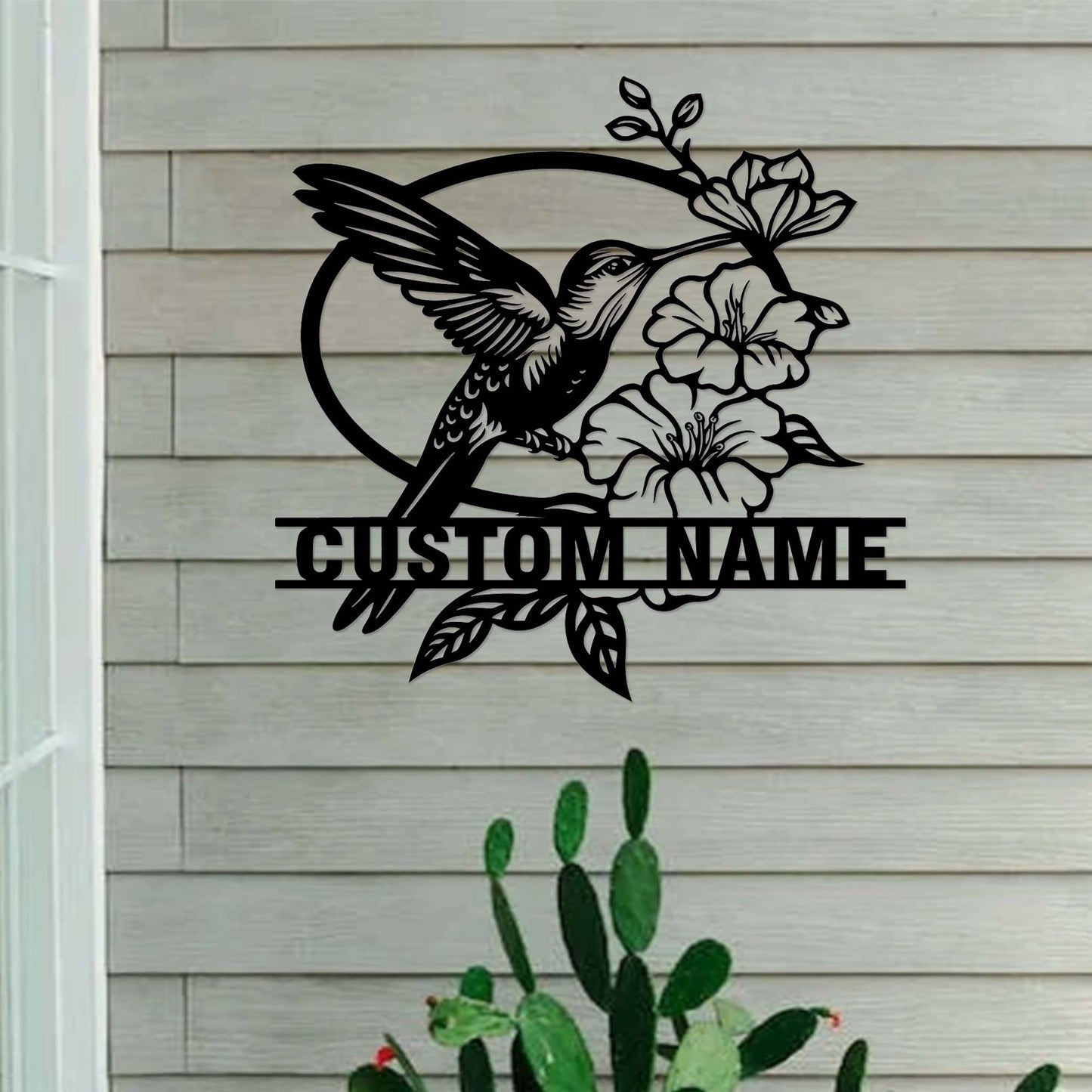 Custom Hummingbird Garden Sign,Personalized Hummingbird Sign,Hummingbird Garden Decor,Flower Hummingbird Garden Art,Florists Gift,Yard Sign