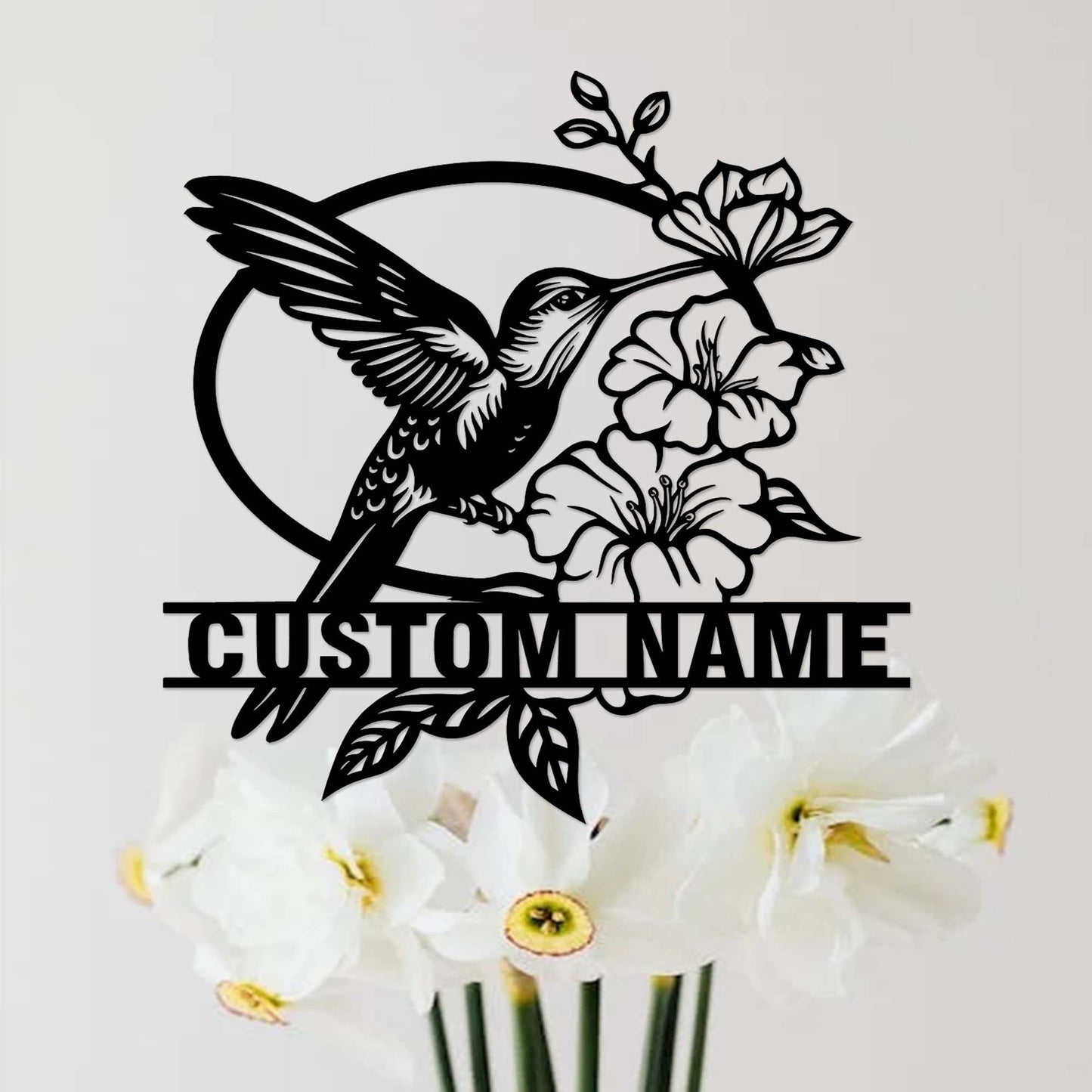 Custom Hummingbird Garden Sign,Personalized Hummingbird Sign,Hummingbird Garden Decor,Flower Hummingbird Garden Art,Florists Gift,Yard Sign