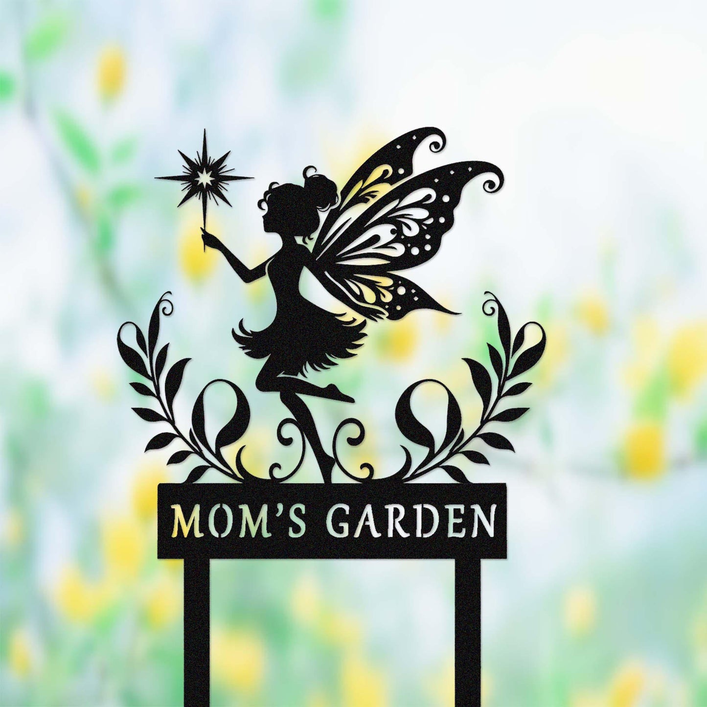 Custom Fairy Garden Sign with Stake,Metal Fairy Garden Decor,Personalized Gardener Name Stake,Flower Beds Decor,Fairy Stake,Florists Gift