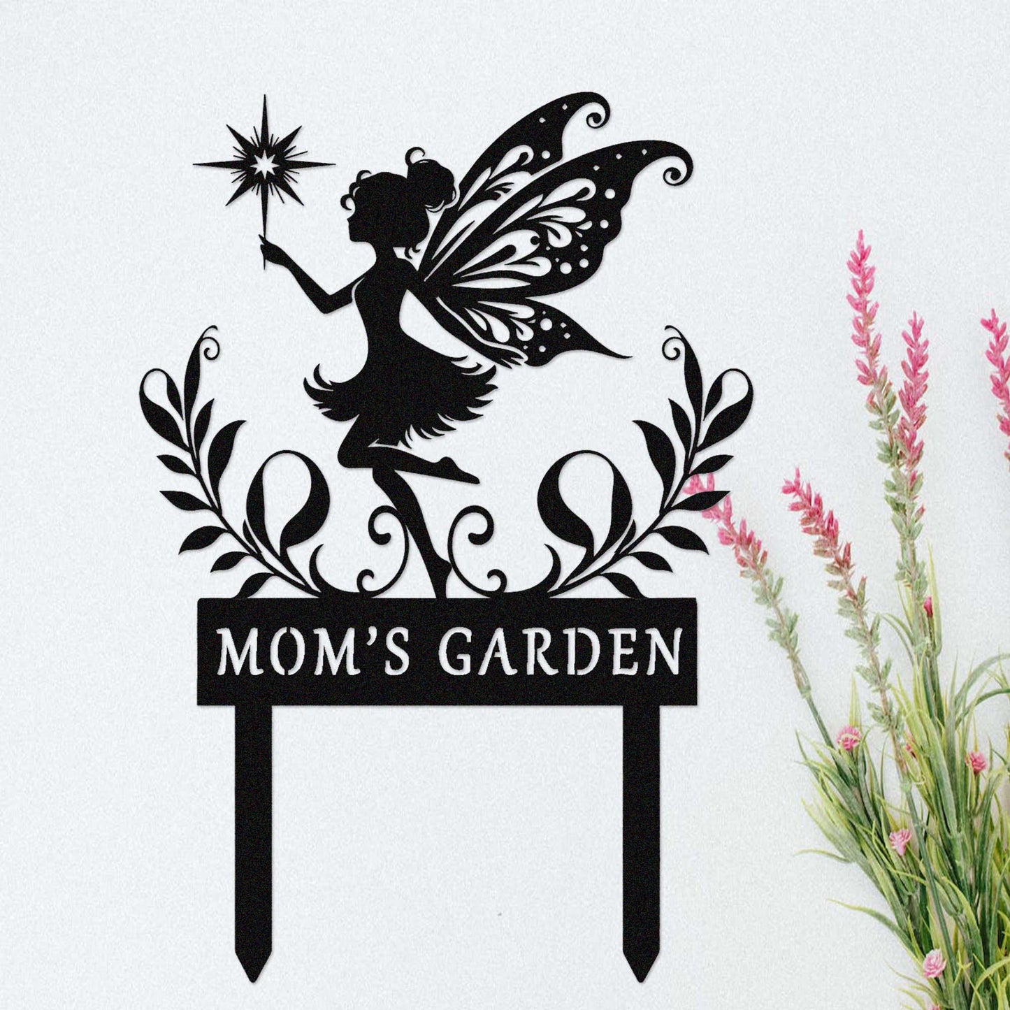 Custom Fairy Garden Sign with Stake,Metal Fairy Garden Decor,Personalized Gardener Name Stake,Flower Beds Decor,Fairy Stake,Florists Gift