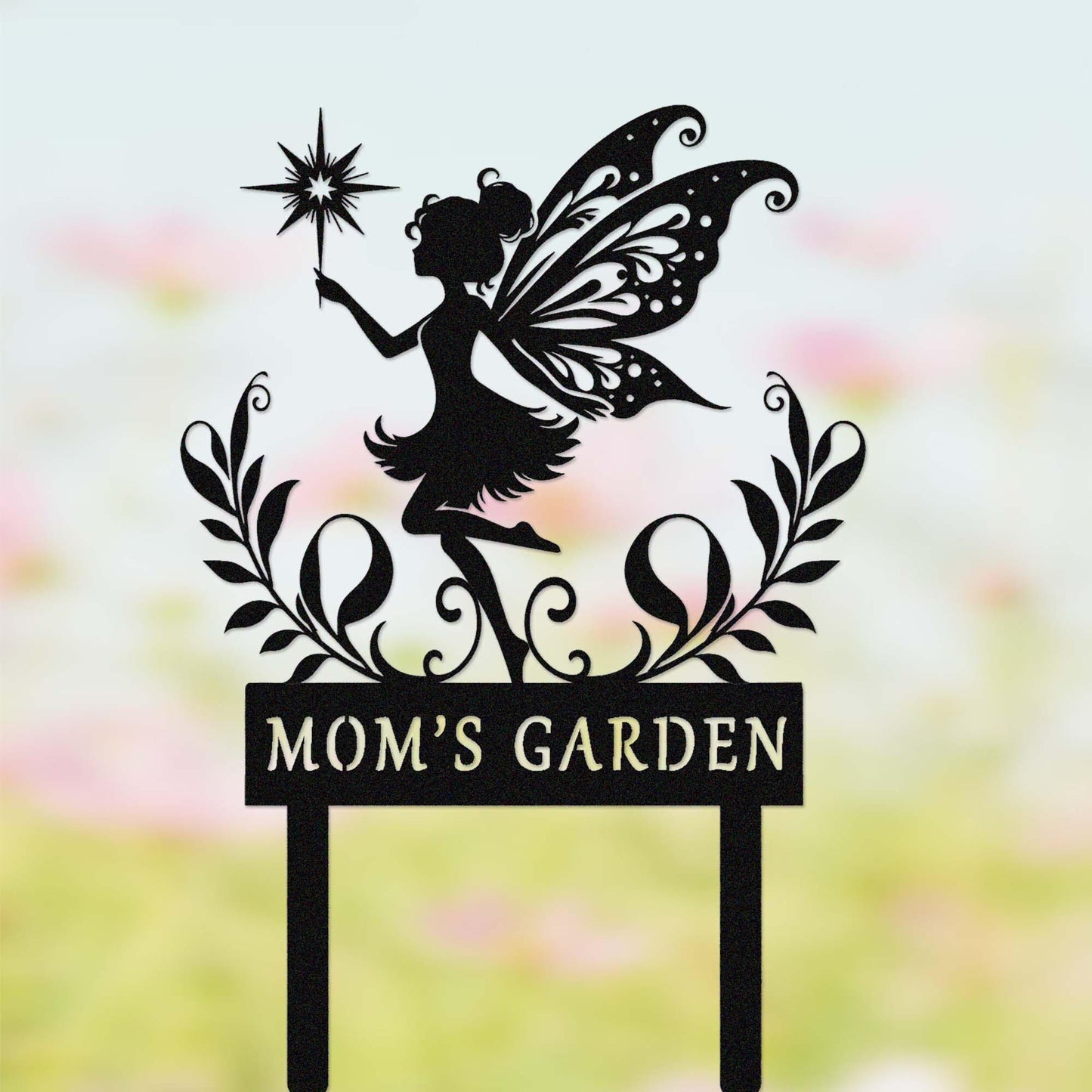 Custom Fairy Garden Sign with Stake,Metal Fairy Garden Decor,Personalized Gardener Name Stake,Flower Beds Decor,Fairy Stake,Florists Gift