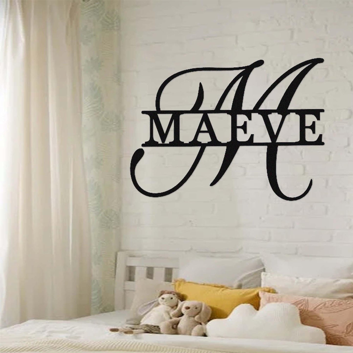 Custom Metal Last Name Sign,Personalized Family Name Sign,Initial Name Sign,Split Monogram Wall Decor,First Home Gift,Metal Home Wall Art