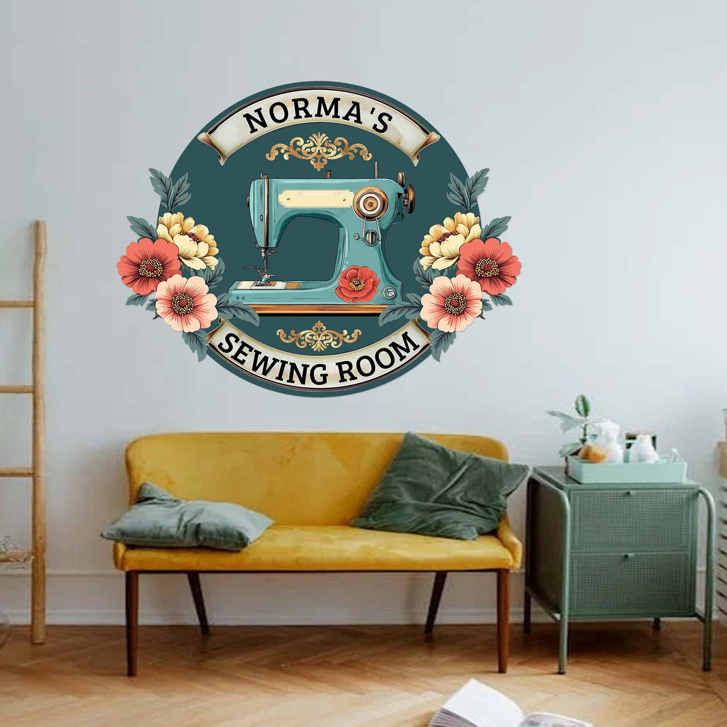 Custom Sewing Machine Sign,Sewing Room Wall Decor,Personalized Quilting Sign,Craft Quilting Room Sign,Sewing Metal Wall Art,Tailor Shop Sign