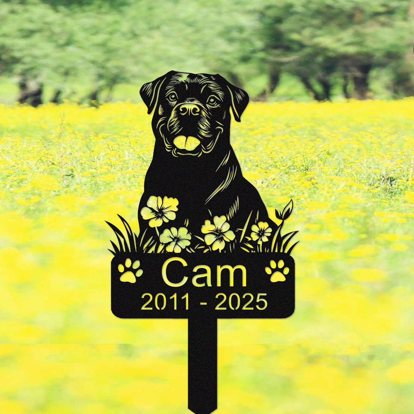 Custom Rottweiler Dog Metal Memorial Stake, Personalized Rottweiler Grave Marker, Personalized Dog Name Yard Stake Garden Decor,Dog Mom Gift