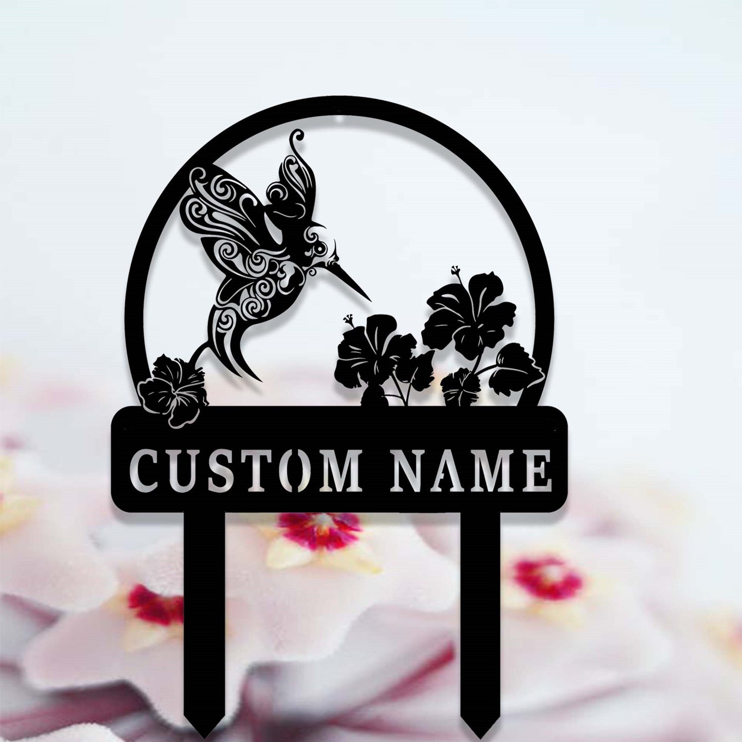 Custom Garden Stake,Metal Hummingbird Garden Stake,Personalized Gardener Name Stake Sign,Garden Decor,Hummingbird Yard Stake,Florists Gift