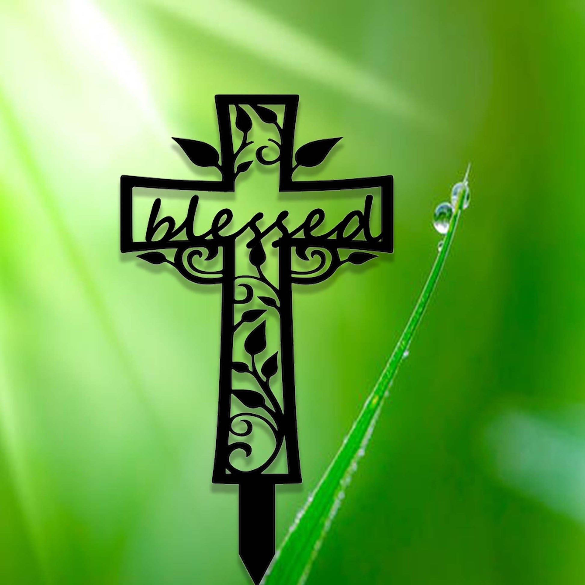 Custom Cross Memorial Garden Stake,Personalized Grave Marker Stake,Cemetery,Memorial Cross Metal Sign,Yard Sign Stake,Outdoor Garden Decor