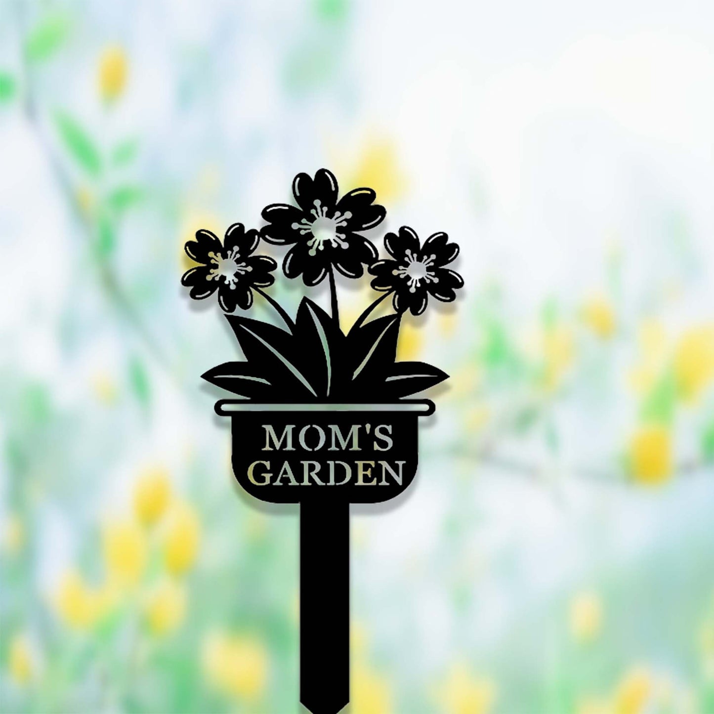 Custom Flowers Garden Stake,Metal Garden Sign,Personalized Gardener Name Stake,Outdoor Garden Decor,Floral Yard Stake,Florists Gift