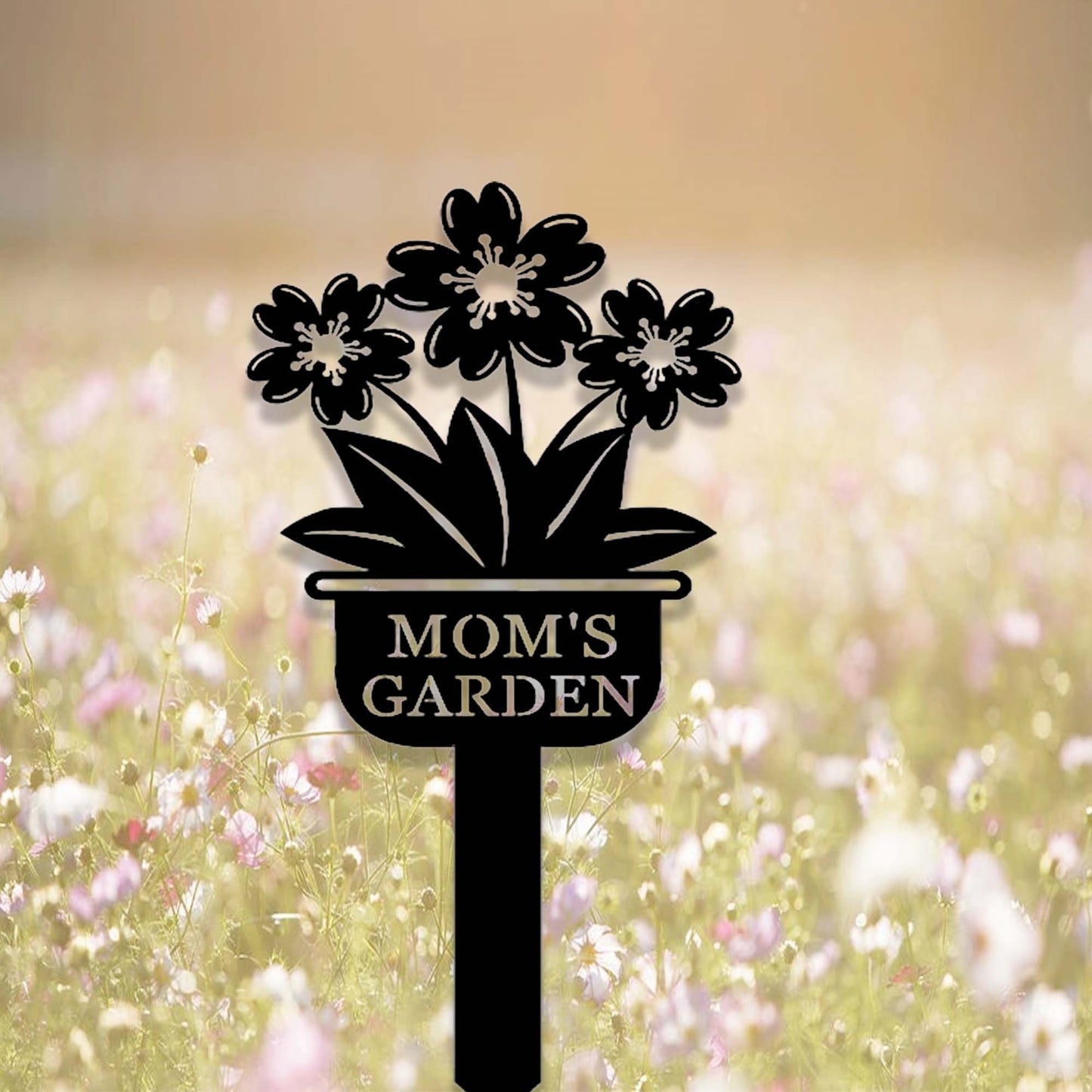 Custom Flowers Garden Stake,Metal Garden Sign,Personalized Gardener Name Stake,Outdoor Garden Decor,Floral Yard Stake,Florists Gift