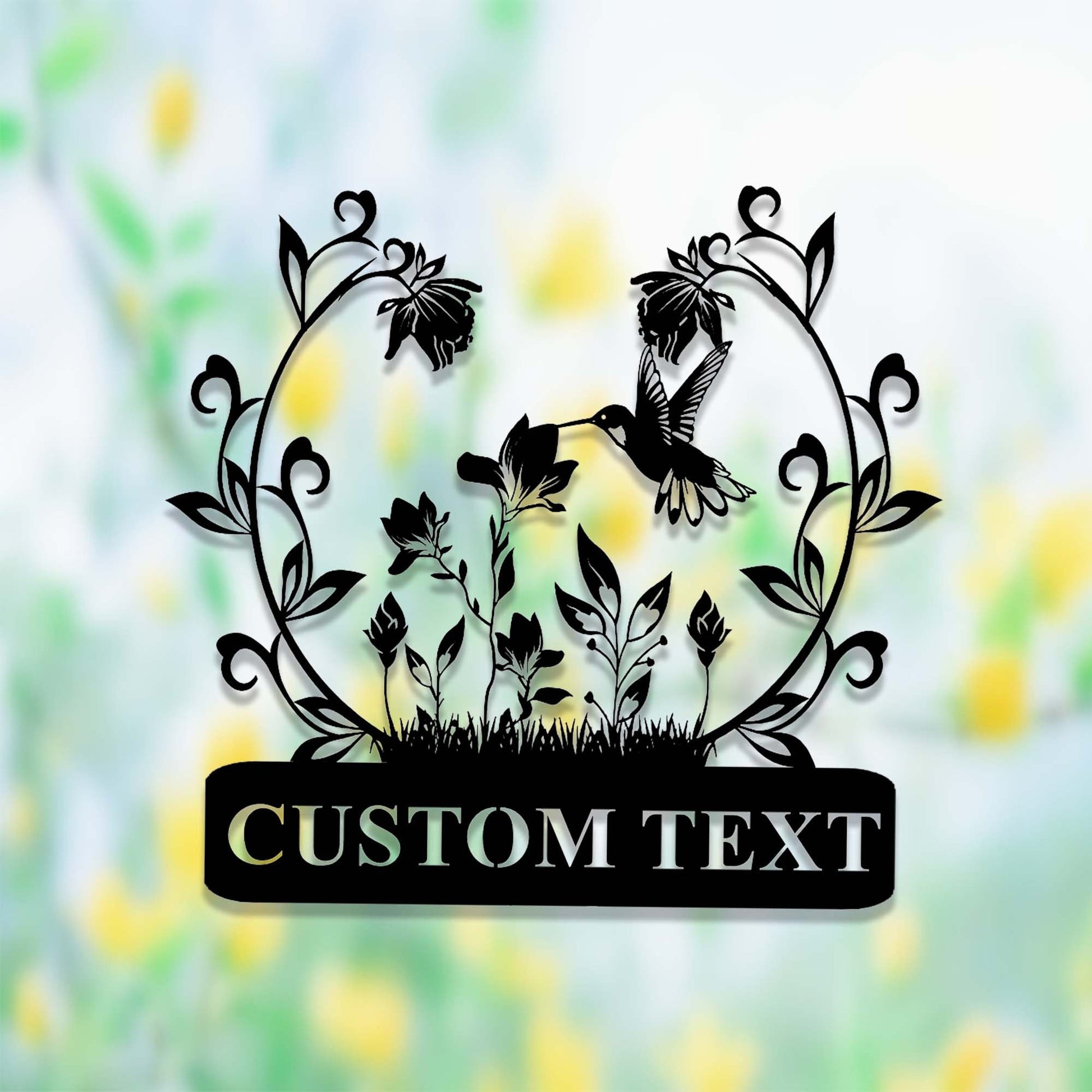Personalized Gardening Gift,Custom Hummingbird Flower Garden Sign,Floral Hummingbird Garden Decor,Garden Wall Art,Florists Gift,Yard Sign