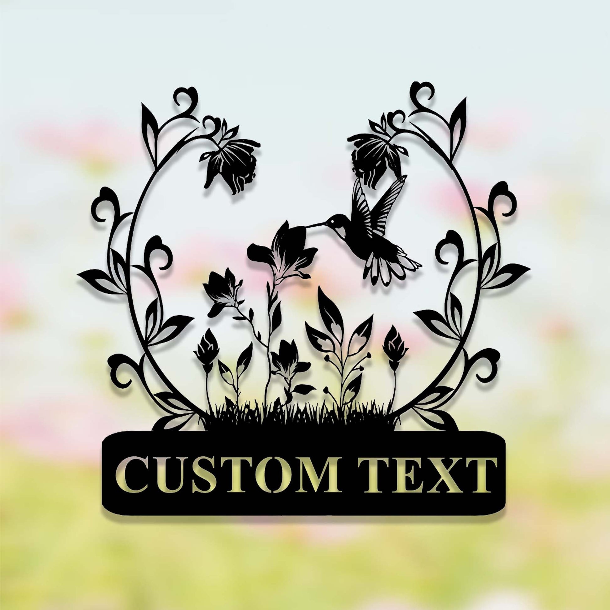 Personalized Gardening Gift,Custom Hummingbird Flower Garden Sign,Floral Hummingbird Garden Decor,Garden Wall Art,Florists Gift,Yard Sign