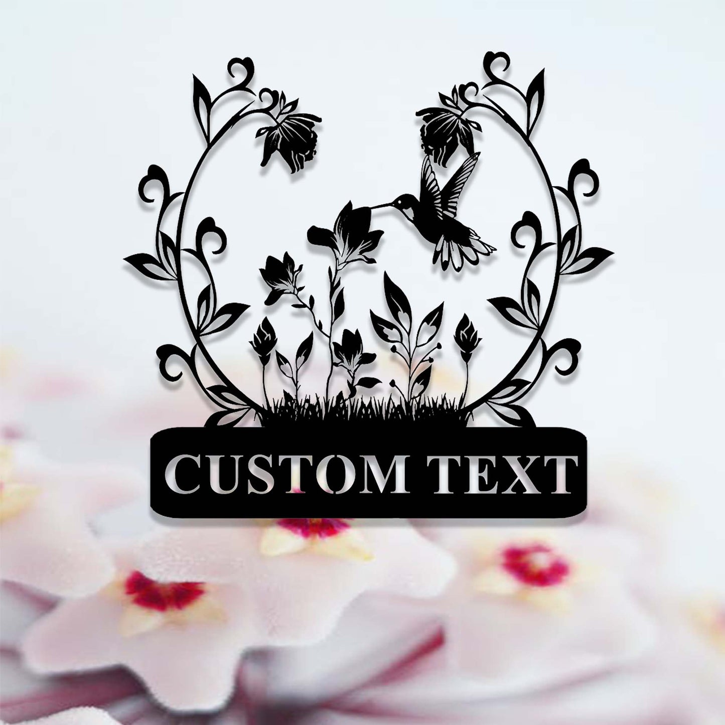 Personalized Gardening Gift,Custom Hummingbird Flower Garden Sign,Floral Hummingbird Garden Decor,Garden Wall Art,Florists Gift,Yard Sign
