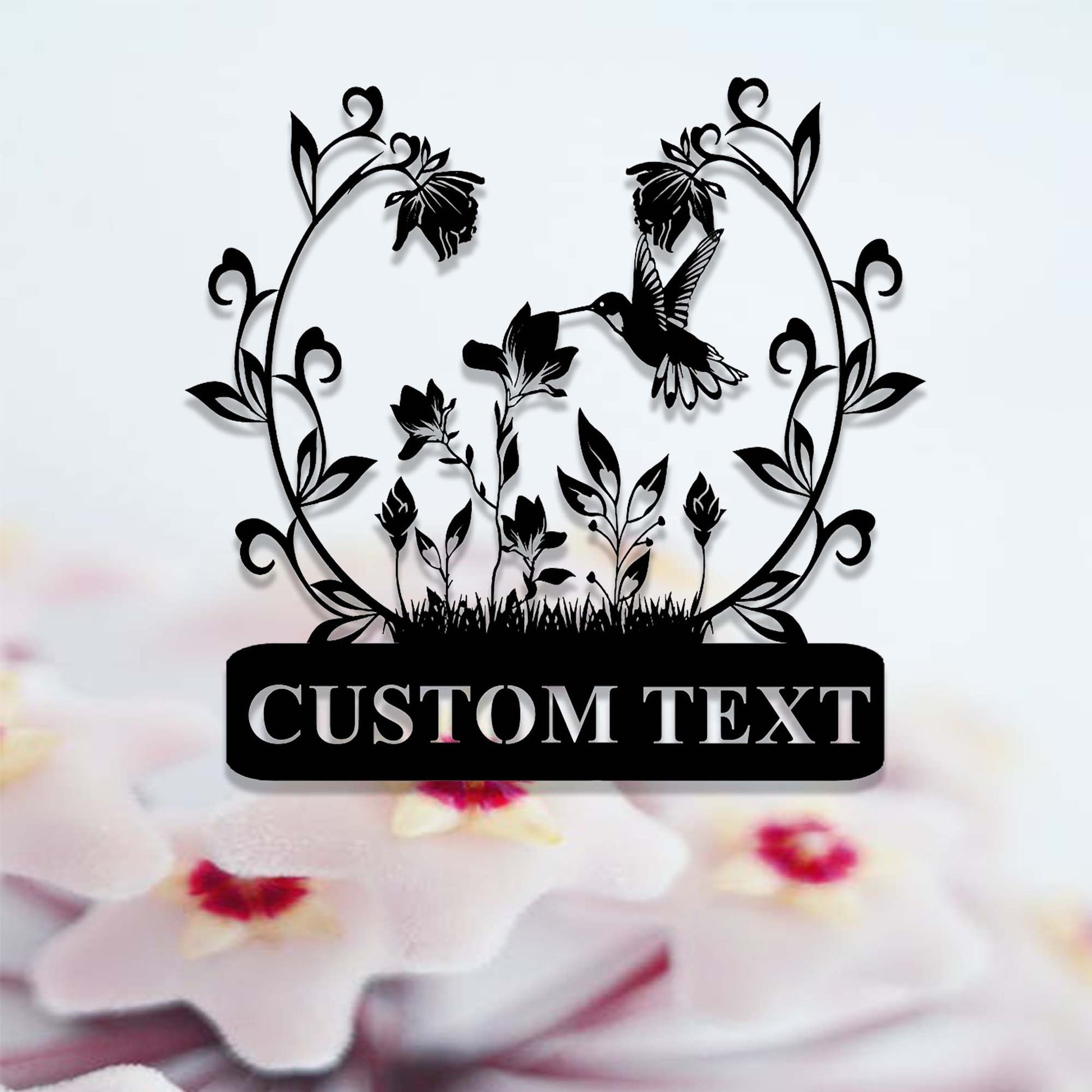 Personalized Gardening Gift,Custom Hummingbird Flower Garden Sign,Floral Hummingbird Garden Decor,Garden Wall Art,Florists Gift,Yard Sign