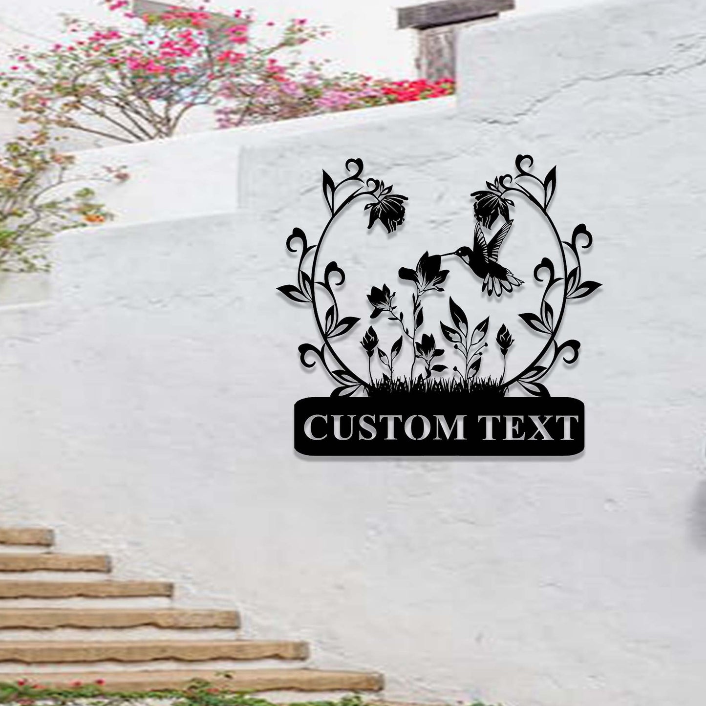 Personalized Gardening Gift,Custom Hummingbird Flower Garden Sign,Floral Hummingbird Garden Decor,Garden Wall Art,Florists Gift,Yard Sign