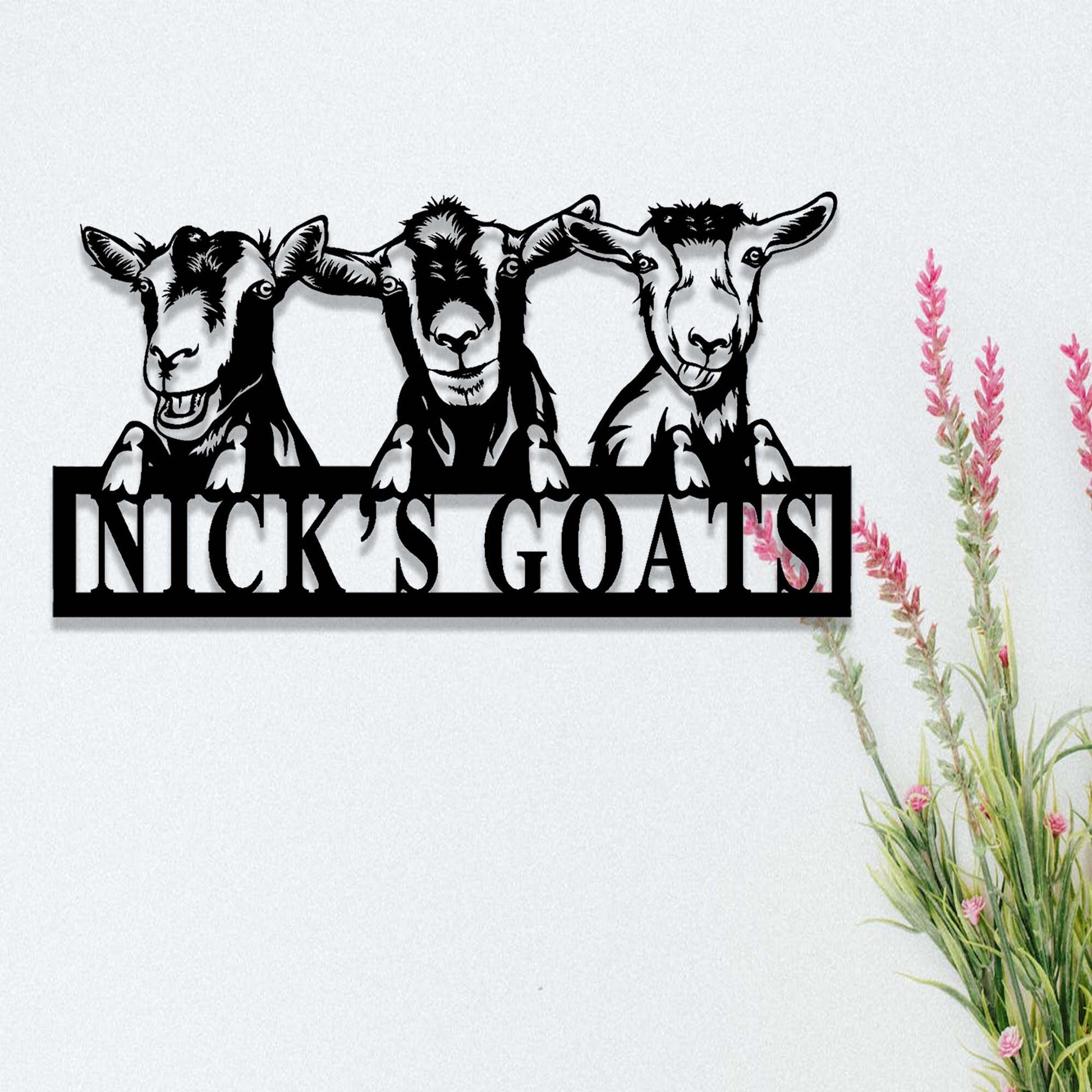 Custom Goat Sign,Goat Farm Sign,Goat Metal Wall Art,Personalized Goat Ranch Sign,Goat Farmhouse Wall Decor,Goat Barn Sign,Farmer Gift