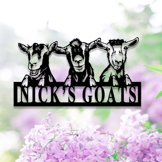Custom Goat Sign,Goat Farm Sign,Goat Metal Wall Art,Personalized Goat Ranch Sign,Goat Farmhouse Wall Decor,Goat Barn Sign,Farmer Gift