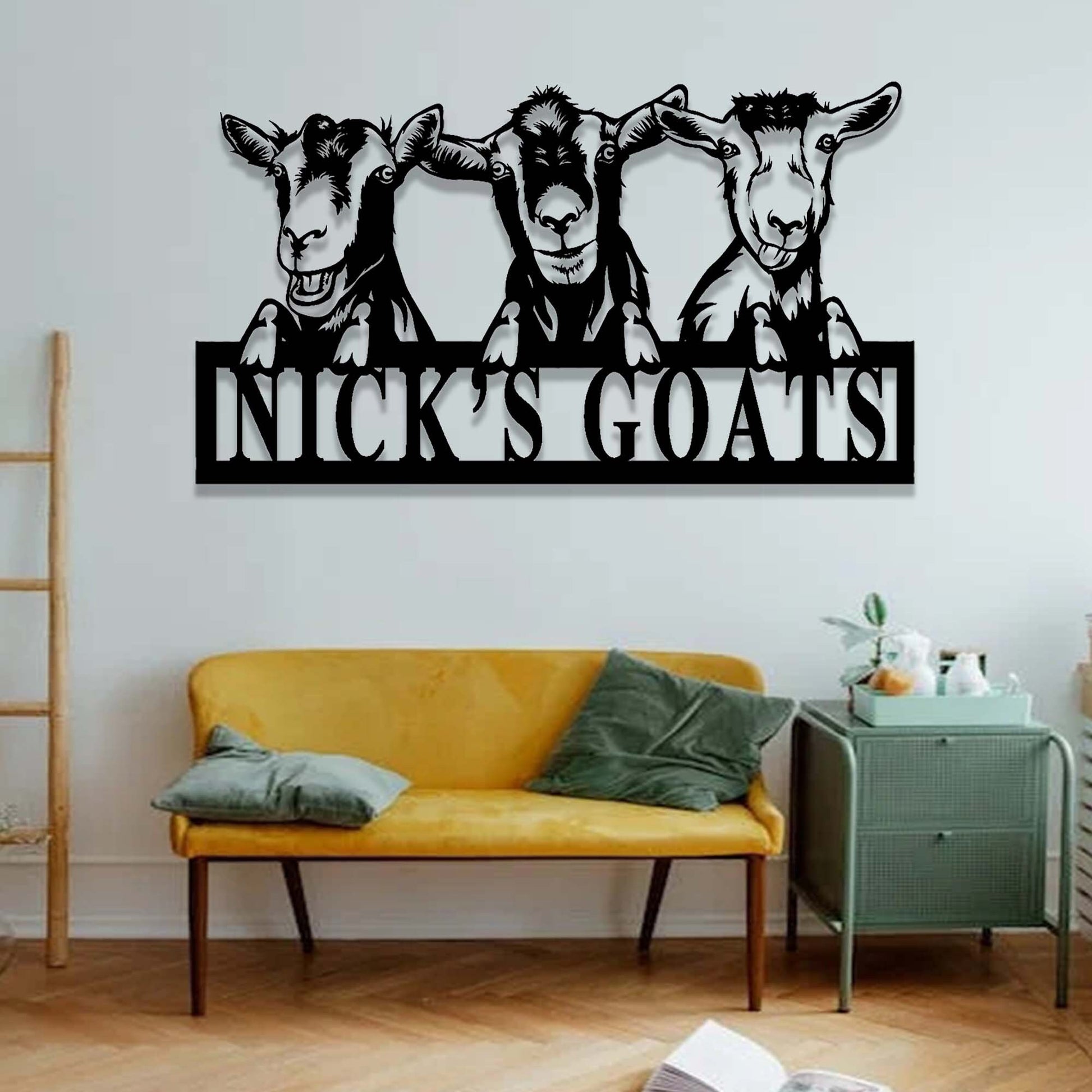 Custom Goat Sign,Goat Farm Sign,Goat Metal Wall Art,Personalized Goat Ranch Sign,Goat Farmhouse Wall Decor,Goat Barn Sign,Farmer Gift