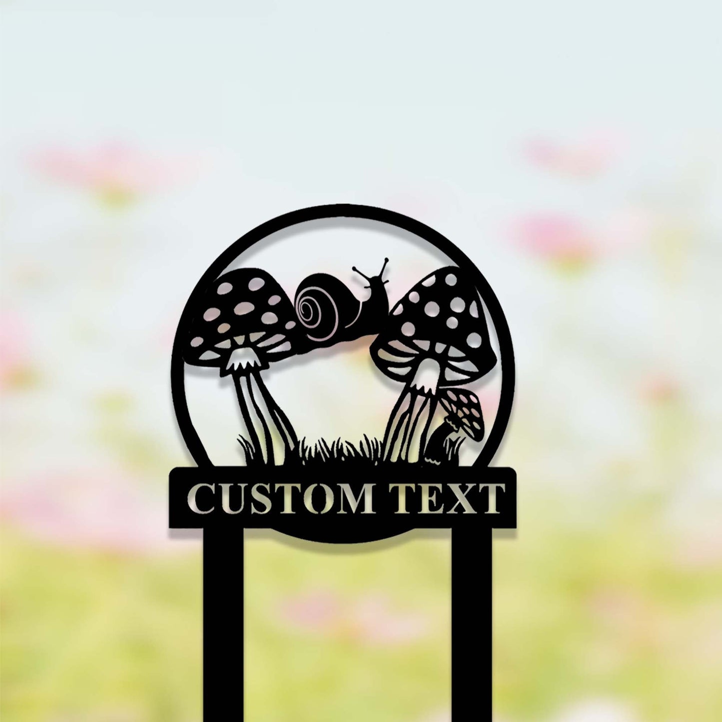 Custom Snail Garden Stake,Metal Snail Mushroom Garden Sign,Personalized Gardener Name Stake,Outdoor Garden Decor,Yard Stake,Florists Gift