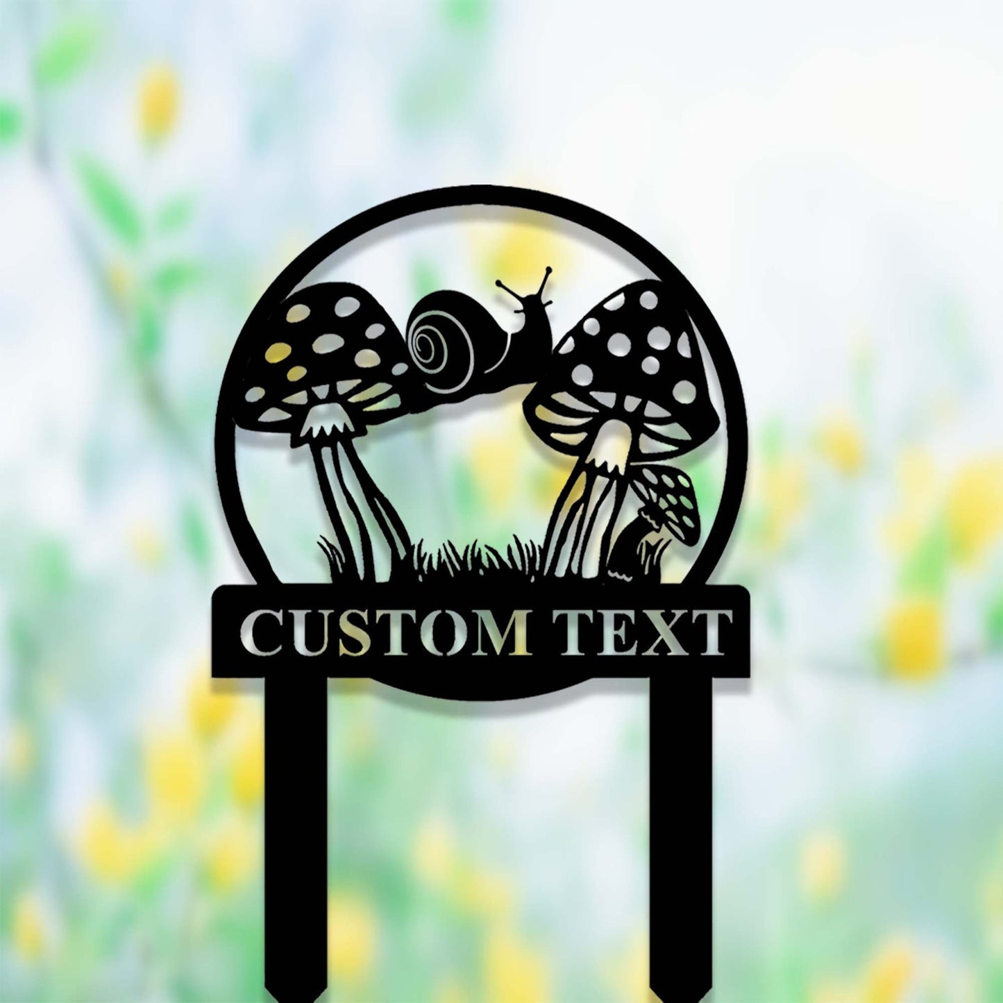 Custom Snail Garden Stake,Metal Snail Mushroom Garden Sign,Personalized Gardener Name Stake,Outdoor Garden Decor,Yard Stake,Florists Gift