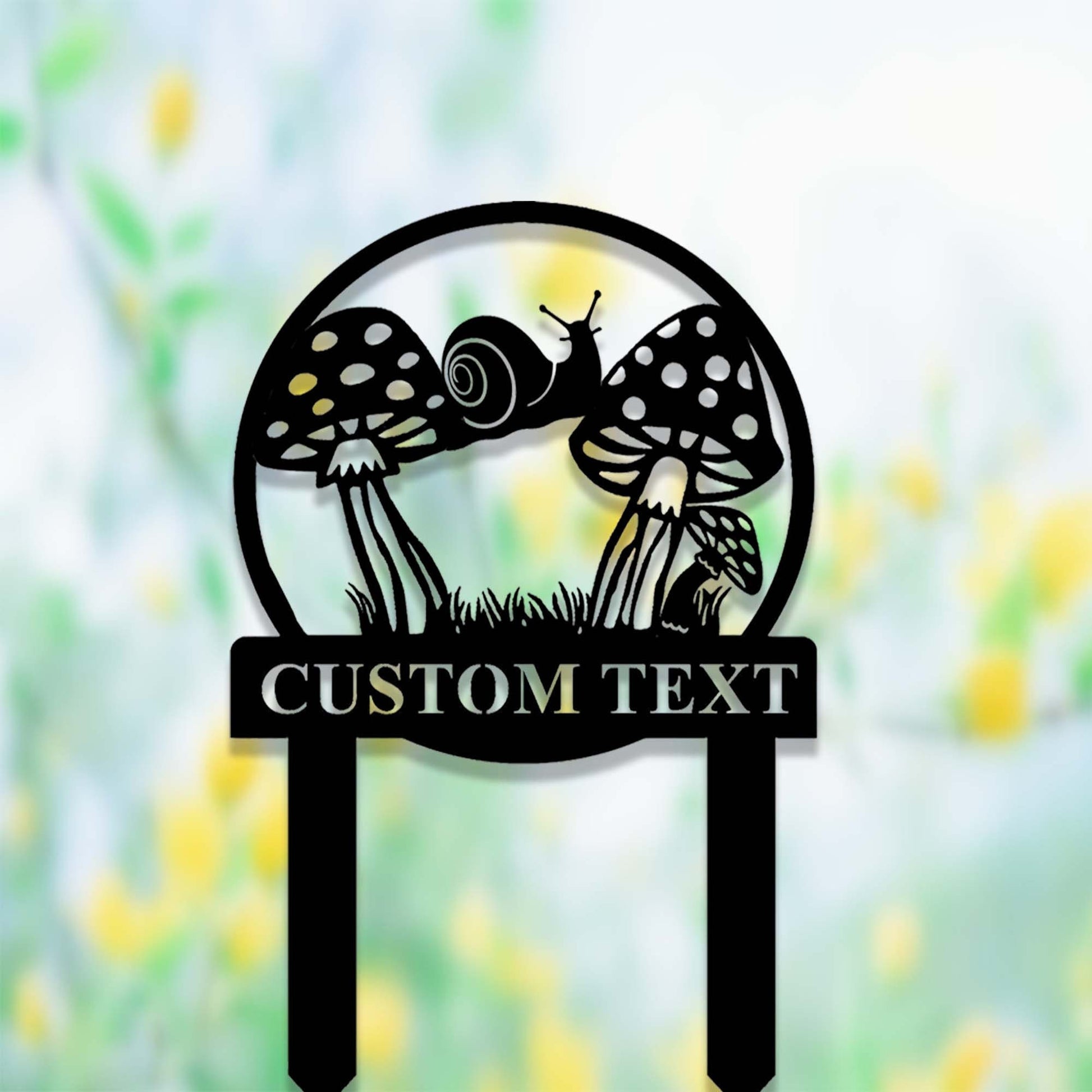 Custom Snail Garden Stake,Metal Snail Mushroom Garden Sign,Personalized Gardener Name Stake,Outdoor Garden Decor,Yard Stake,Florists Gift