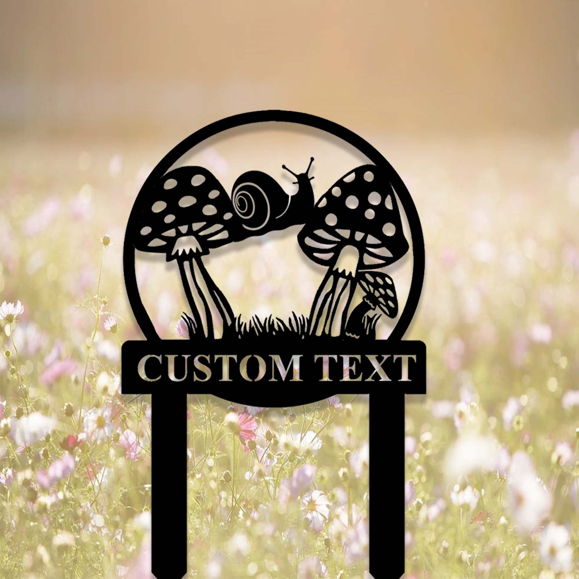 Custom Snail Garden Stake,Metal Snail Mushroom Garden Sign,Personalized Gardener Name Stake,Outdoor Garden Decor,Yard Stake,Florists Gift