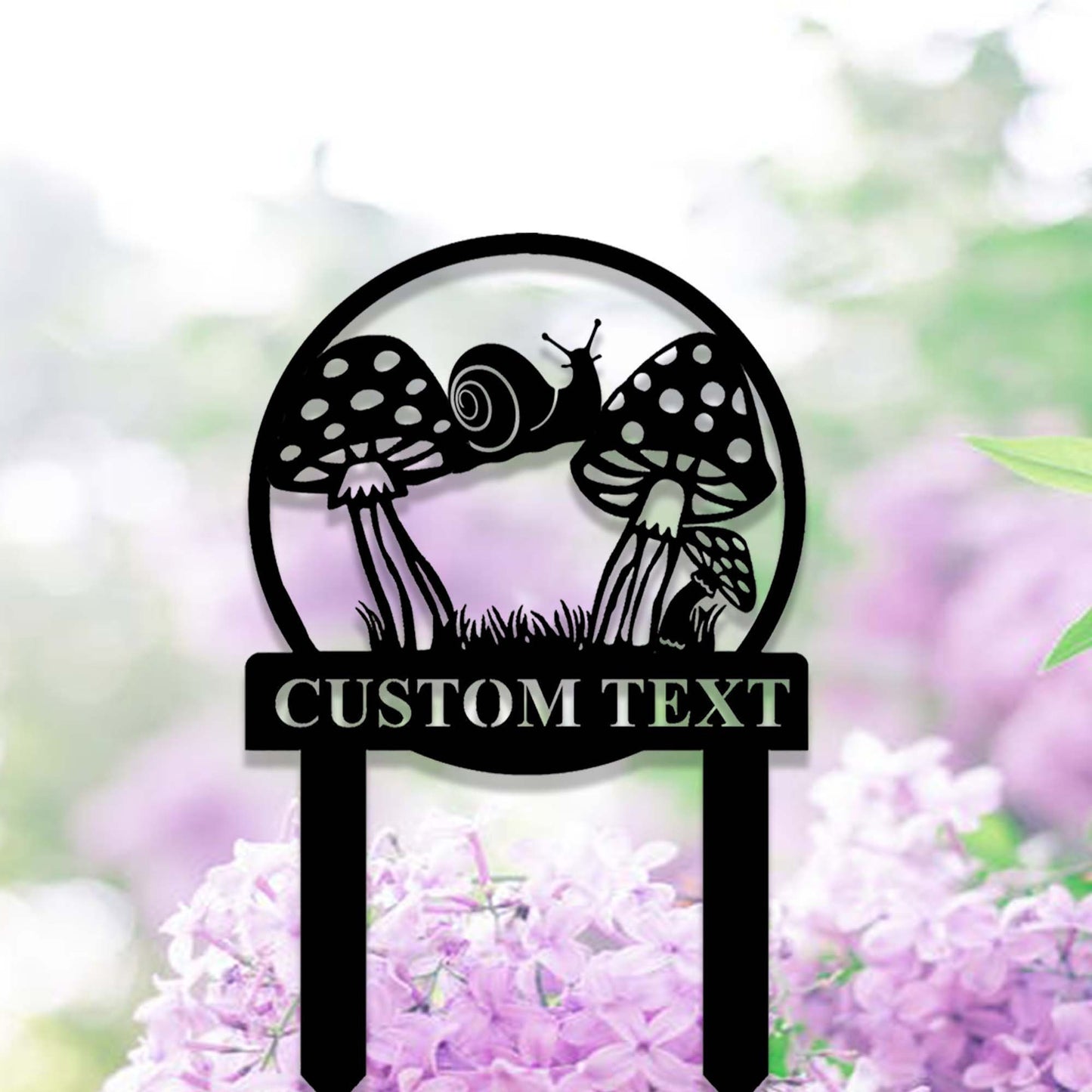 Custom Snail Garden Stake,Metal Snail Mushroom Garden Sign,Personalized Gardener Name Stake,Outdoor Garden Decor,Yard Stake,Florists Gift