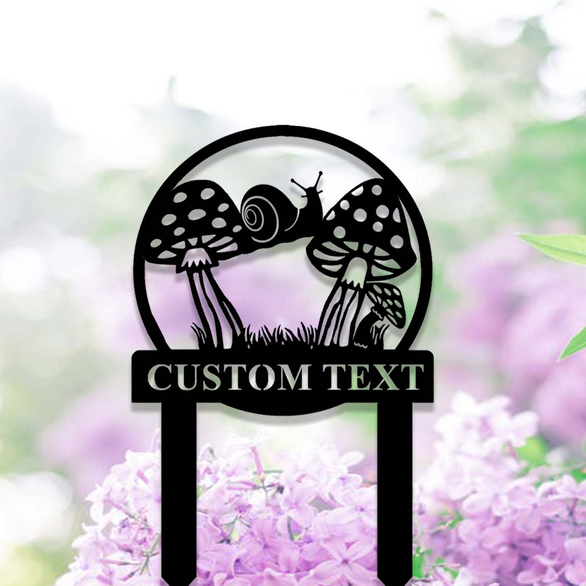 Custom Snail Garden Stake,Metal Snail Mushroom Garden Sign,Personalized Gardener Name Stake,Outdoor Garden Decor,Yard Stake,Florists Gift