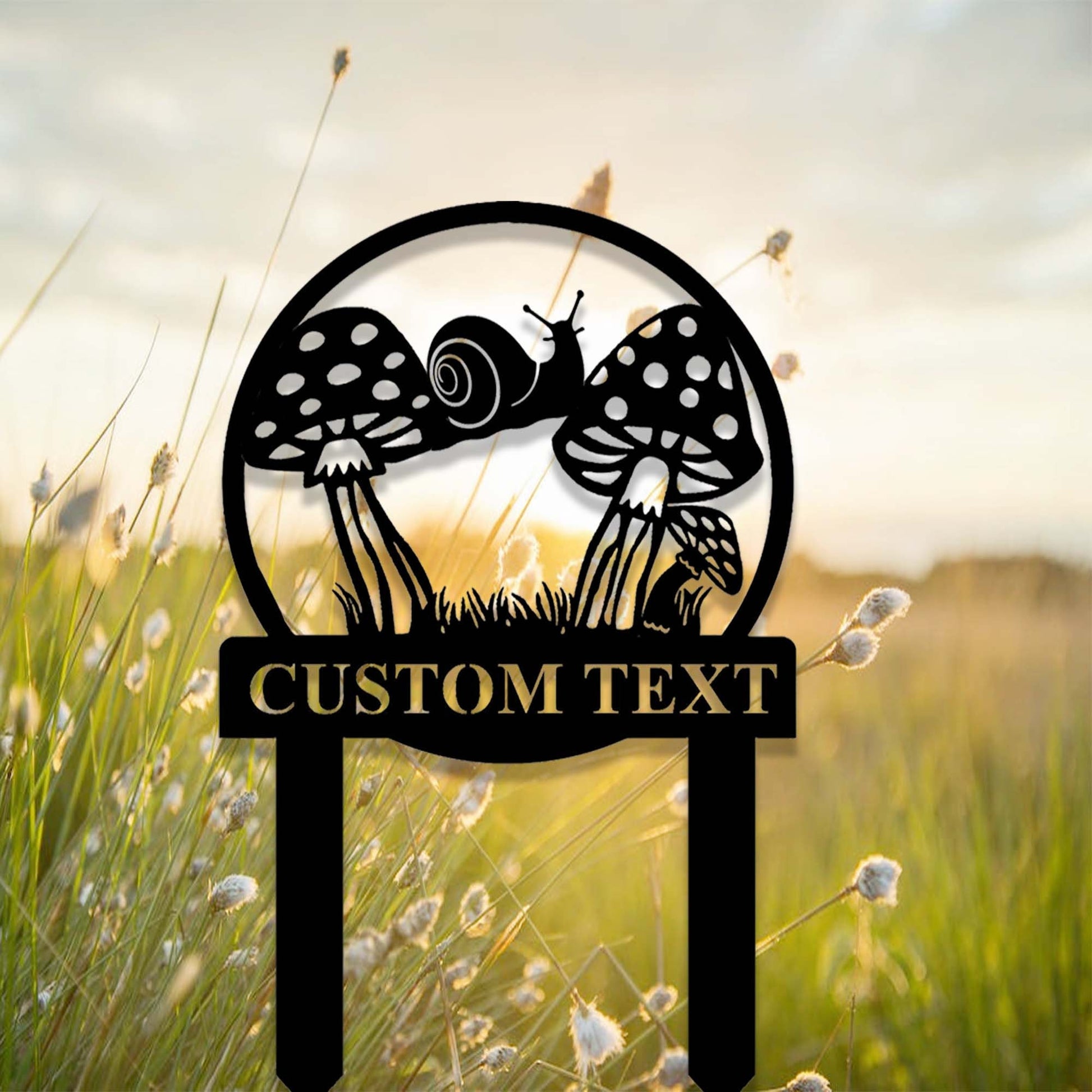 Custom Snail Garden Stake,Metal Snail Mushroom Garden Sign,Personalized Gardener Name Stake,Outdoor Garden Decor,Yard Stake,Florists Gift
