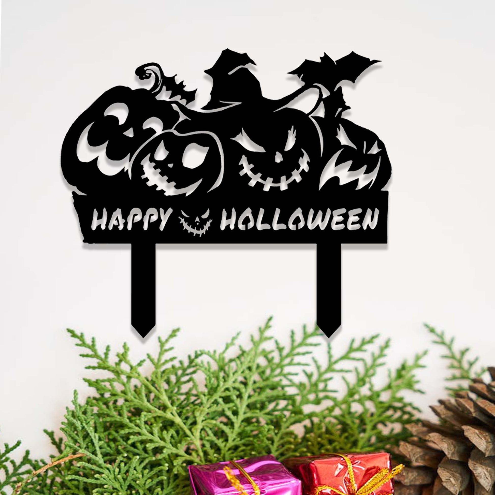 Custom Pumpkin Halloween Yard Stake,Metal Happy Halloween Garden Stake,Outdoor Halloween Pumpkin Yard Decor,Spooky Gift,Halloween Decor