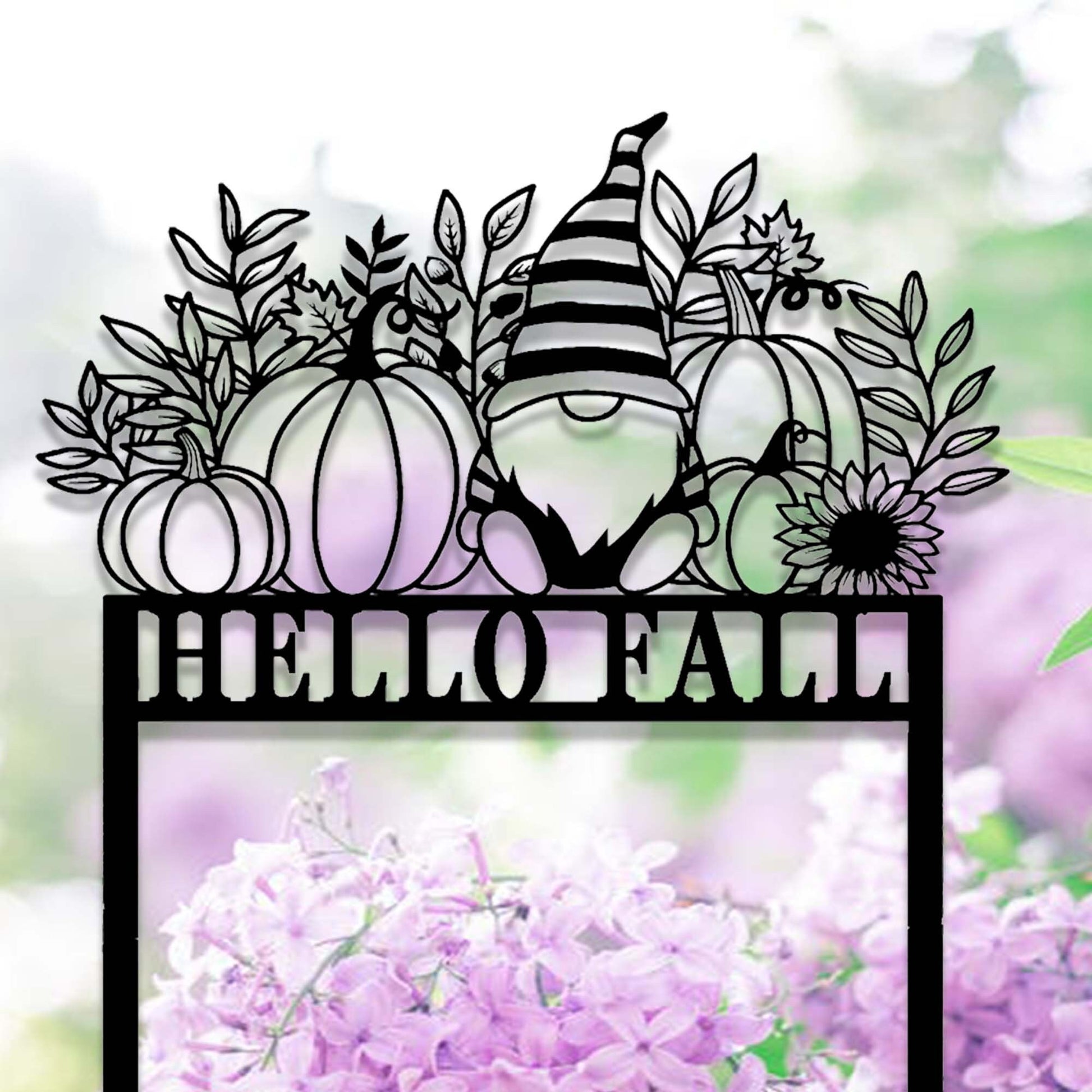 Custom Fall Gnome Stake,Metal Fall Gnome Garden Sign,Personalized Gardener Name Stake,Happy Fall SignGarden Decor,Autumn Gnome Pumpkin Stake