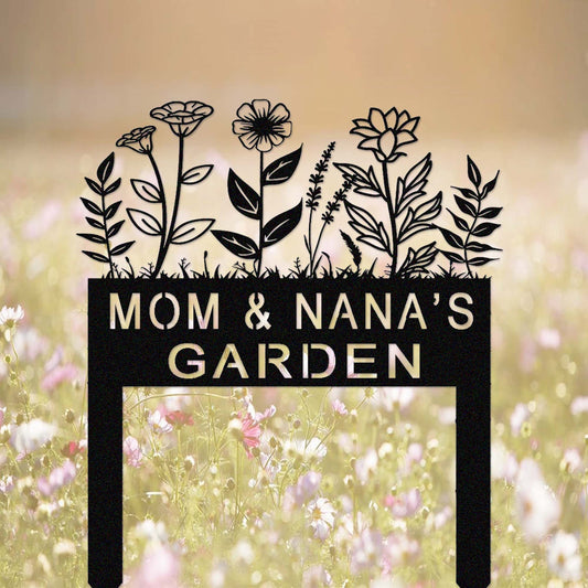 Custom Flowers Garden Stake,Metal Floral Garden Stake,Personalized Gardener Name Stake,Garden Decor,Flower Beds Garden Sign,Florists Gift