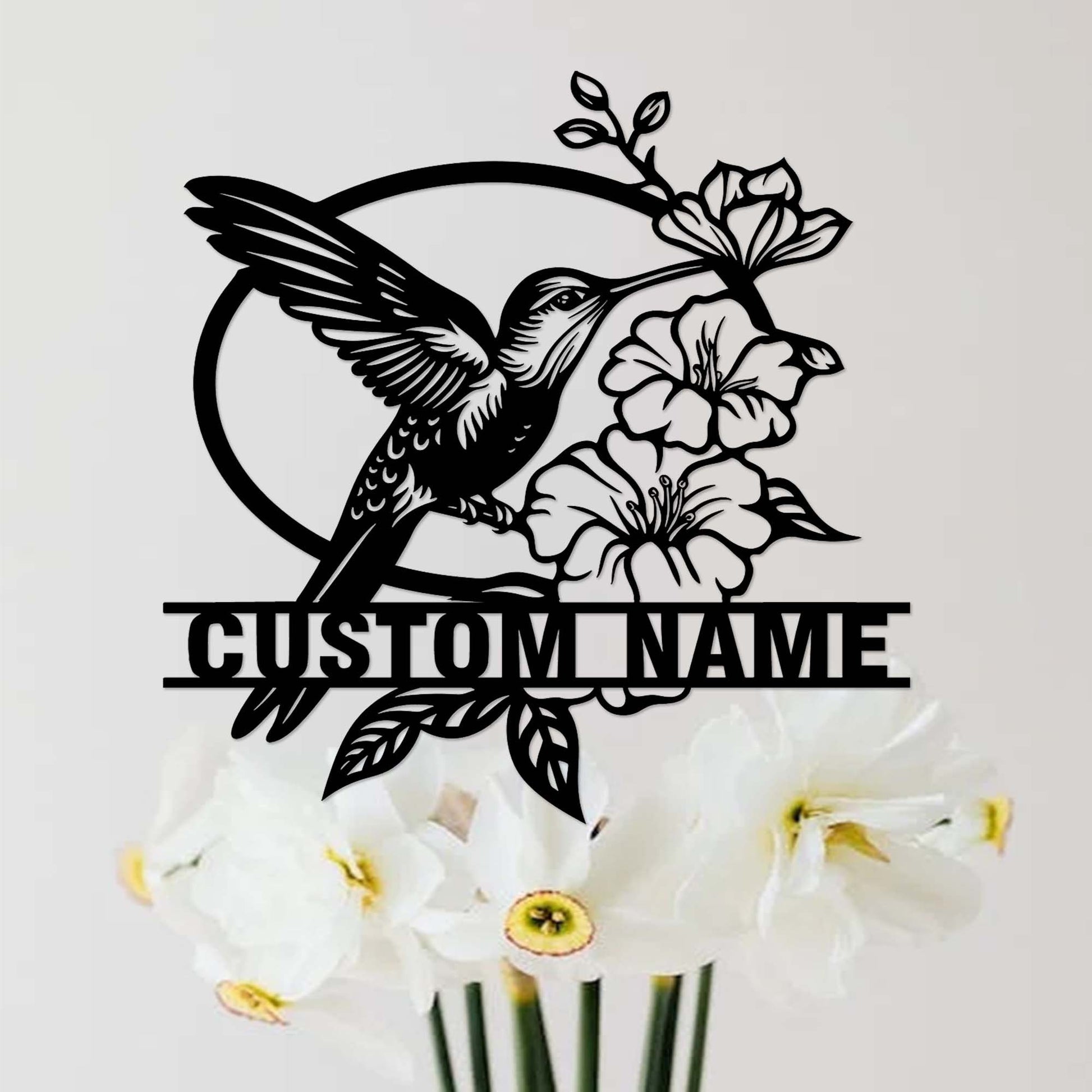 Custom Hummingbird Garden Sign,Personalized Hummingbird Sign,Hummingbird Garden Decor,Flower Hummingbird Garden Art,Florists Gift,Yard Sign