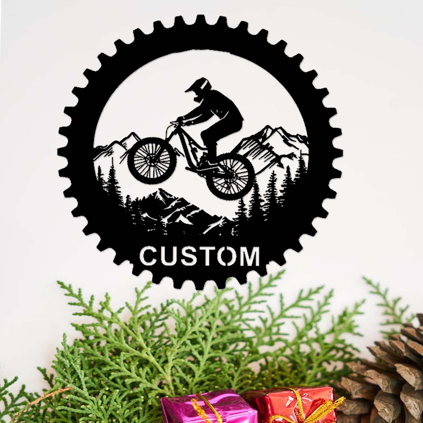 Custom Mountain Bike Sign,Mountain Bike Metal Wall Art,Personalized Biker Name Sign,Biker Home Decor,Cyclist Gift,Bike Riding Cycling Sign