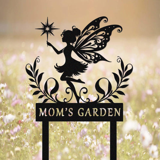 Custom Fairy Garden Sign with Stake,Metal Fairy Garden Decor,Personalized Gardener Name Stake,Flower Beds Decor,Fairy Stake,Florists Gift