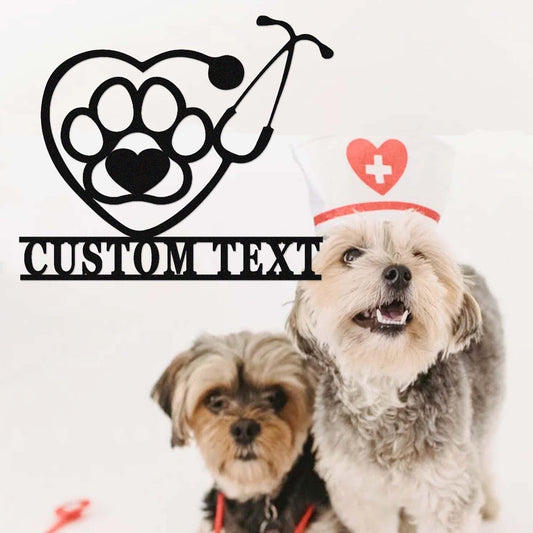 Custom Metal Veterinary Sign,Veterinarian Office Decor,Personalized Veterinary Name Sign,Veterinary Wall Art,Pet Clinic Sign,Pet Doctor Gift