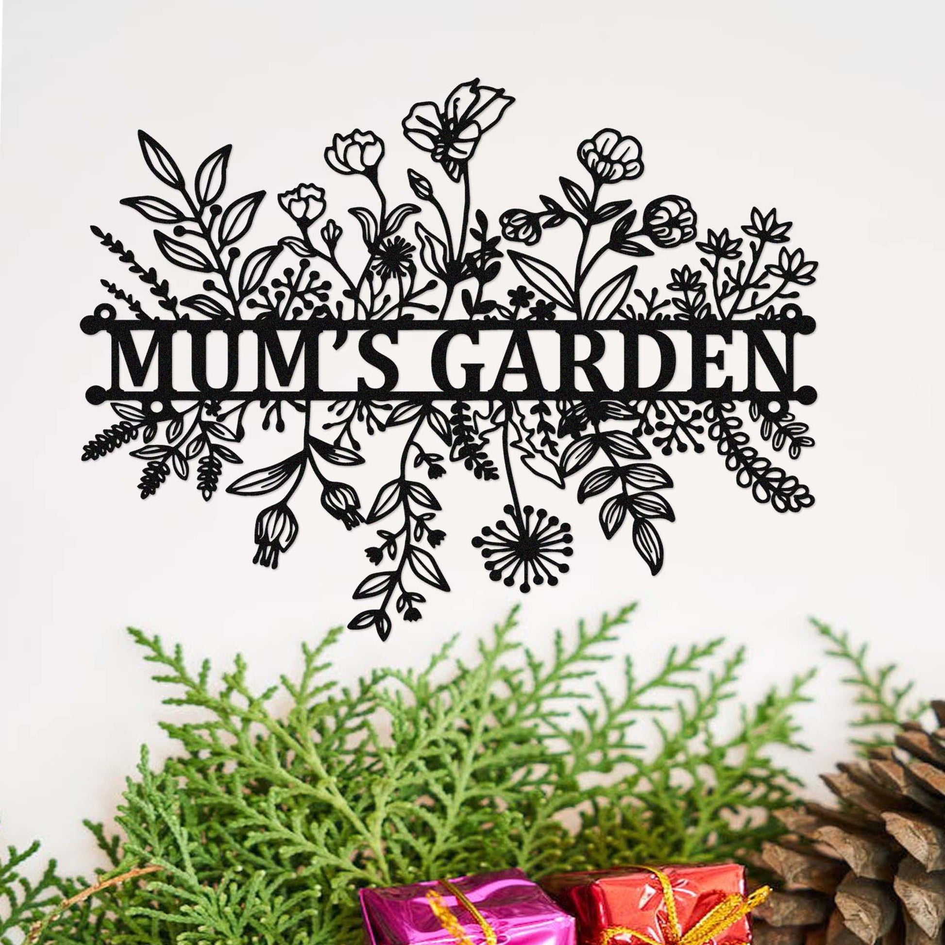 Custom Flower Garden Sign,Floral Garden Yard Decor,Wildflower Garden Wall Art,Florists Gift,Yard Sign,Personalized Gardening Sign Gift