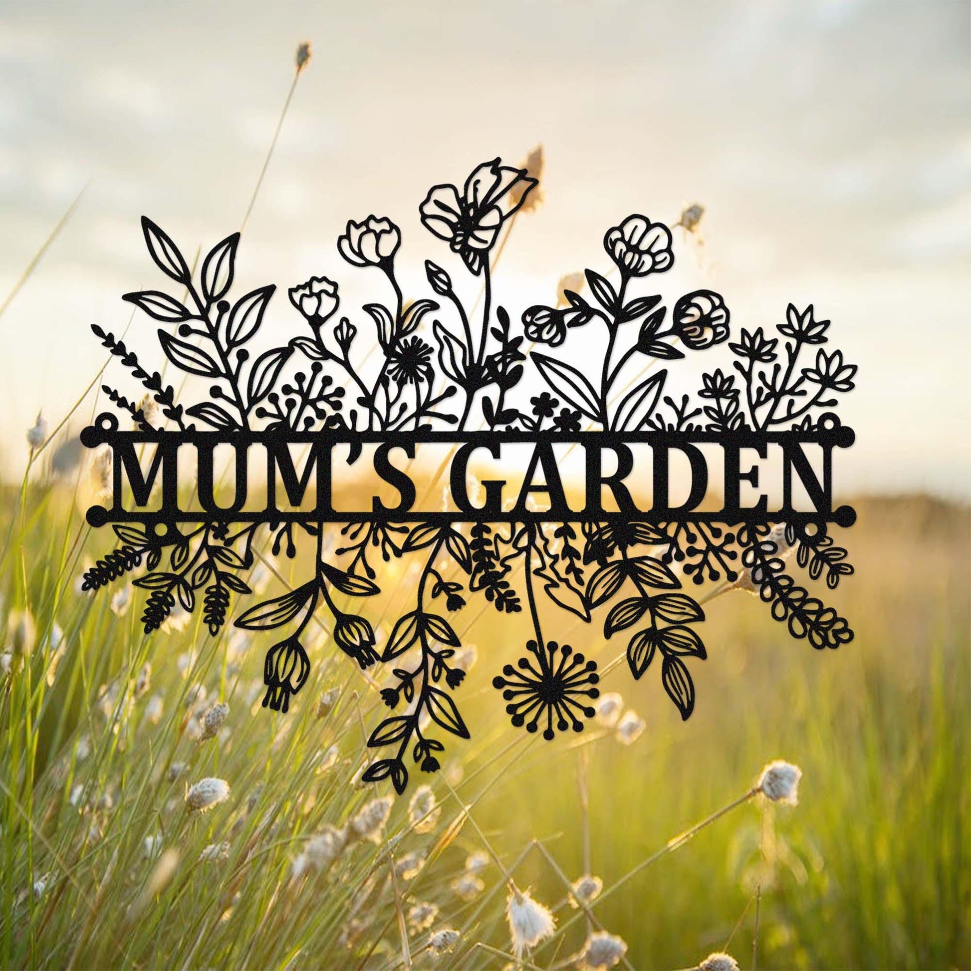 Custom Flower Garden Sign,Floral Garden Yard Decor,Wildflower Garden Wall Art,Florists Gift,Yard Sign,Personalized Gardening Sign Gift