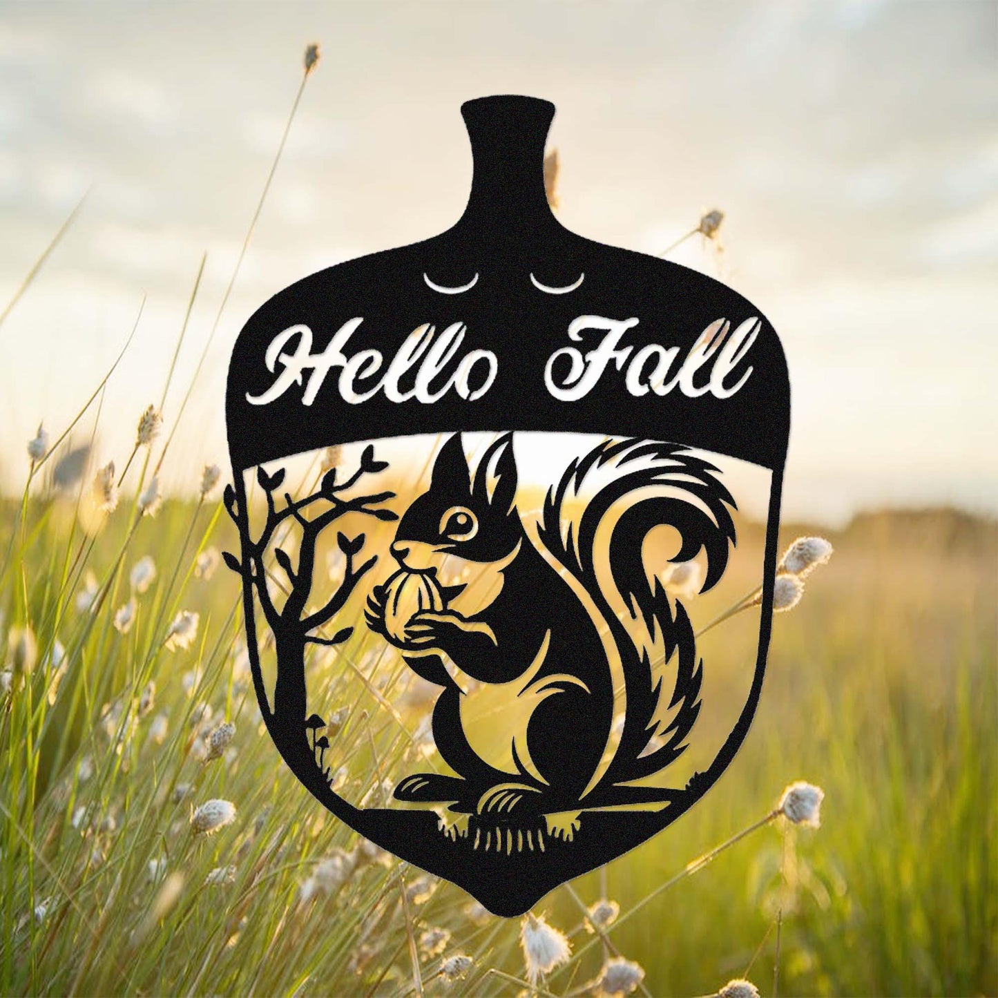 Custom Squirrel Metal Sign,Squirrel House Sign,Personalized Cute Squirrel Sign,Squirrel Door Hanger,Nut House Sign,Happy Fall Sign Decor