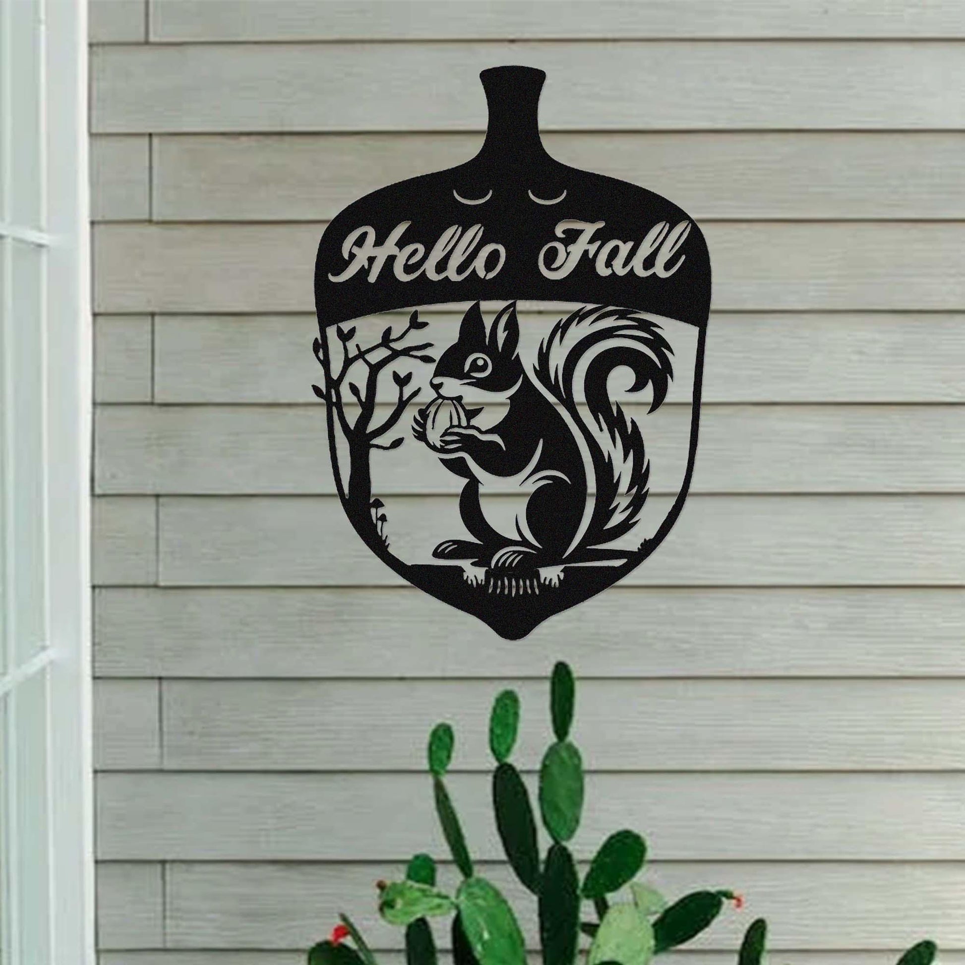 Custom Squirrel Metal Sign,Squirrel House Sign,Personalized Cute Squirrel Sign,Squirrel Door Hanger,Nut House Sign,Happy Fall Sign Decor