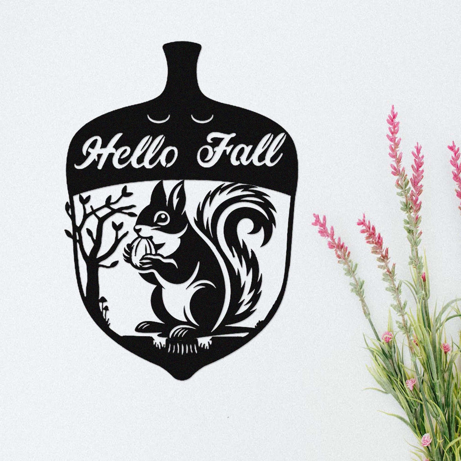 Custom Squirrel Metal Sign,Squirrel House Sign,Personalized Cute Squirrel Sign,Squirrel Door Hanger,Nut House Sign,Happy Fall Sign Decor