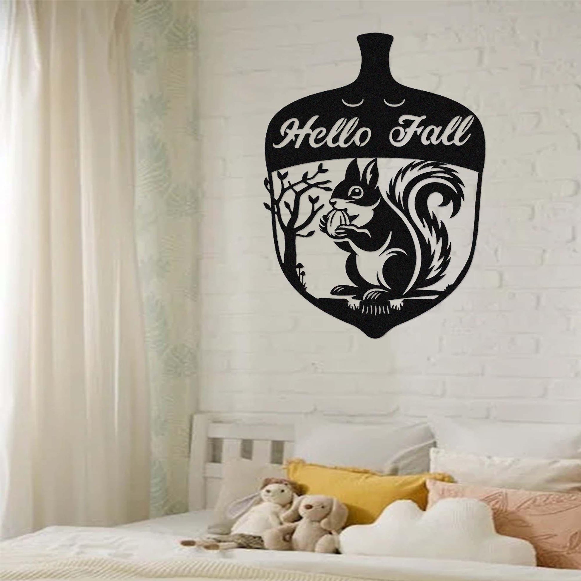 Custom Squirrel Metal Sign,Squirrel House Sign,Personalized Cute Squirrel Sign,Squirrel Door Hanger,Nut House Sign,Happy Fall Sign Decor