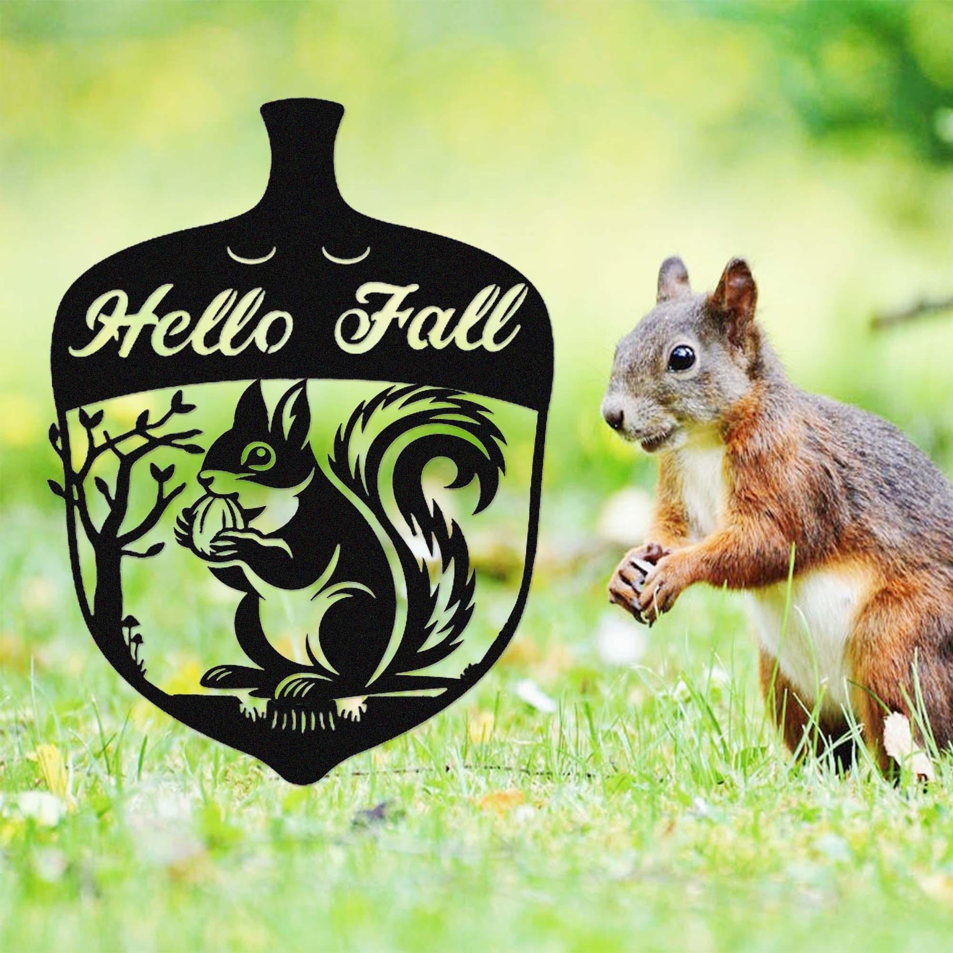 Custom Squirrel Metal Sign,Squirrel House Sign,Personalized Cute Squirrel Sign,Squirrel Door Hanger,Nut House Sign,Happy Fall Sign Decor
