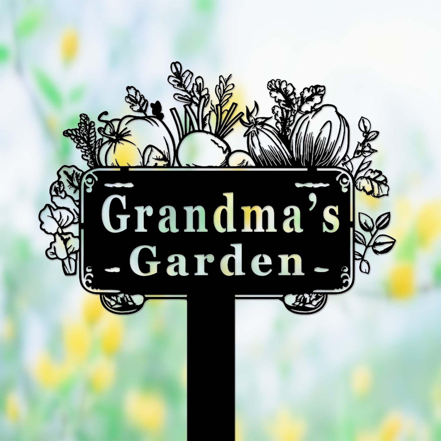 Custom Vegetable Garden Sign Stake,Metal Vegetables Garden Decor,Personalized Gardener Name Stake,Vegetable Plot Markers,Veggies Yard Stake