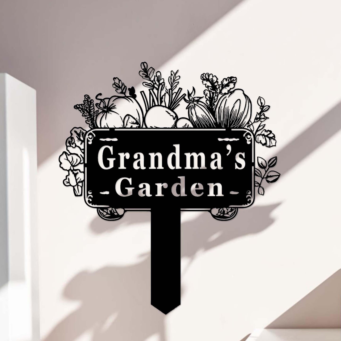Custom Vegetable Garden Sign Stake,Metal Vegetables Garden Decor,Personalized Gardener Name Stake,Vegetable Plot Markers,Veggies Yard Stake