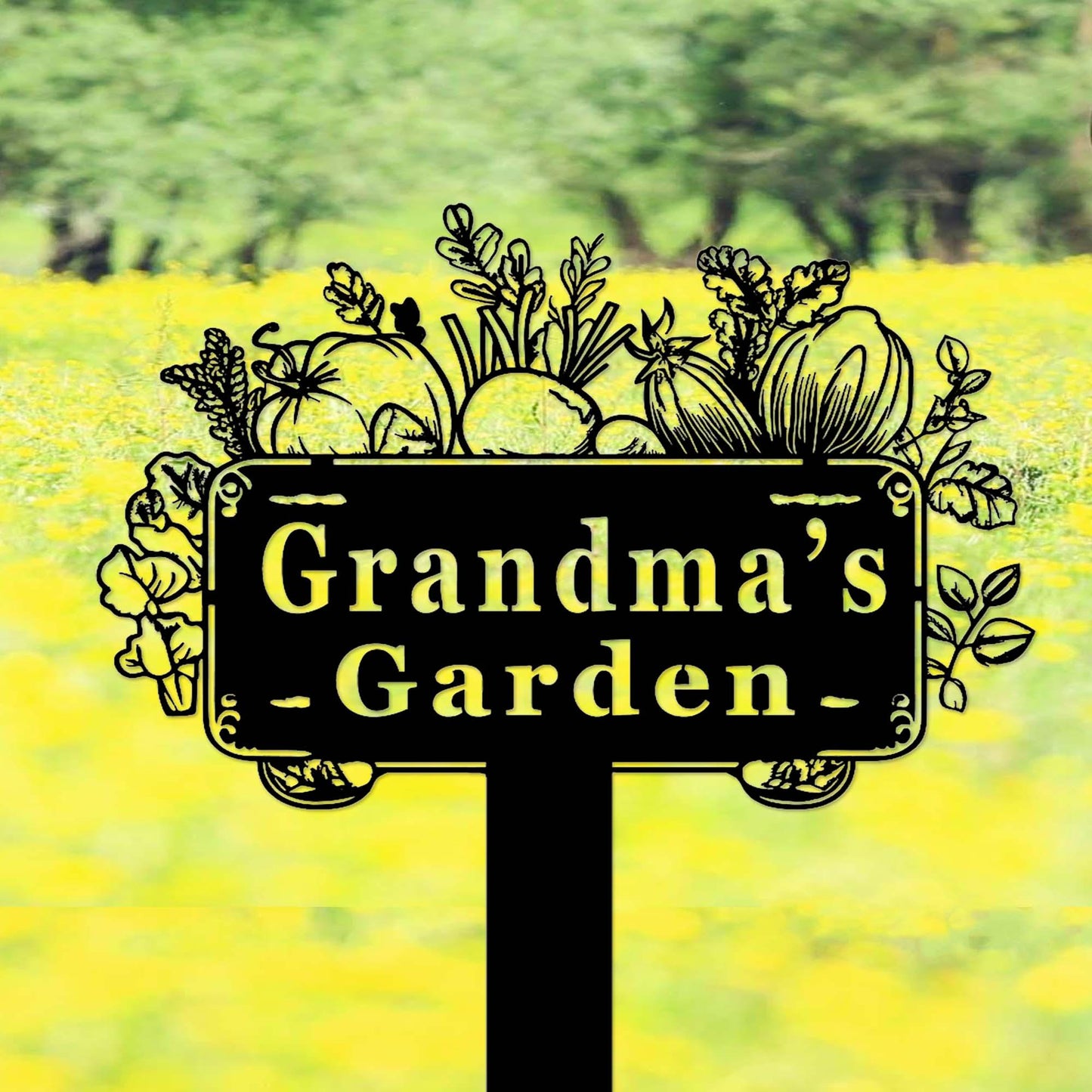 Custom Vegetable Garden Sign Stake,Metal Vegetables Garden Decor,Personalized Gardener Name Stake,Vegetable Plot Markers,Veggies Yard Stake
