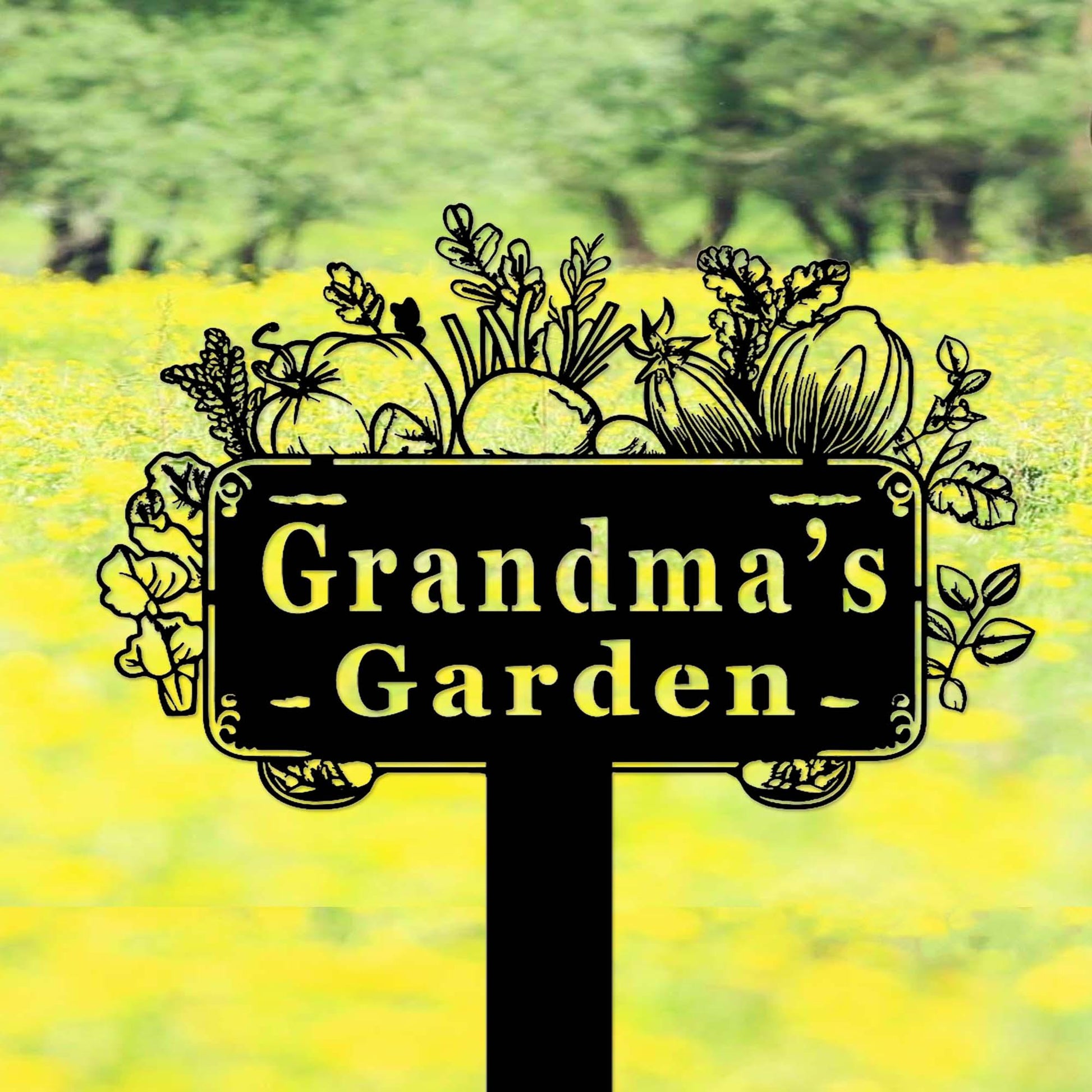 Custom Vegetable Garden Sign Stake,Metal Vegetables Garden Decor,Personalized Gardener Name Stake,Vegetable Plot Markers,Veggies Yard Stake