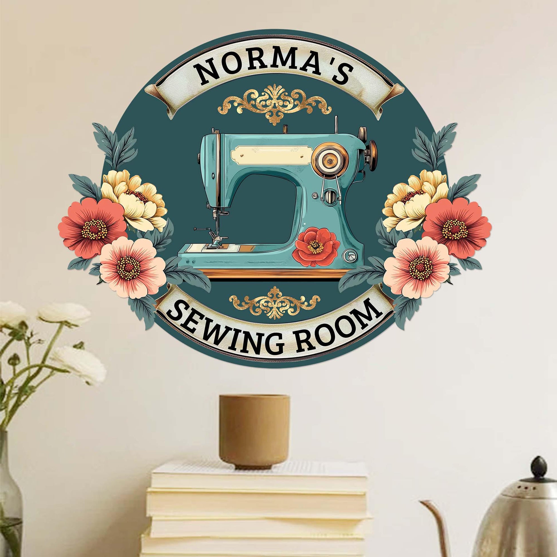Custom Sewing Machine Sign,Sewing Room Wall Decor,Personalized Quilting Sign,Craft Quilting Room Sign,Sewing Metal Wall Art,Tailor Shop Sign