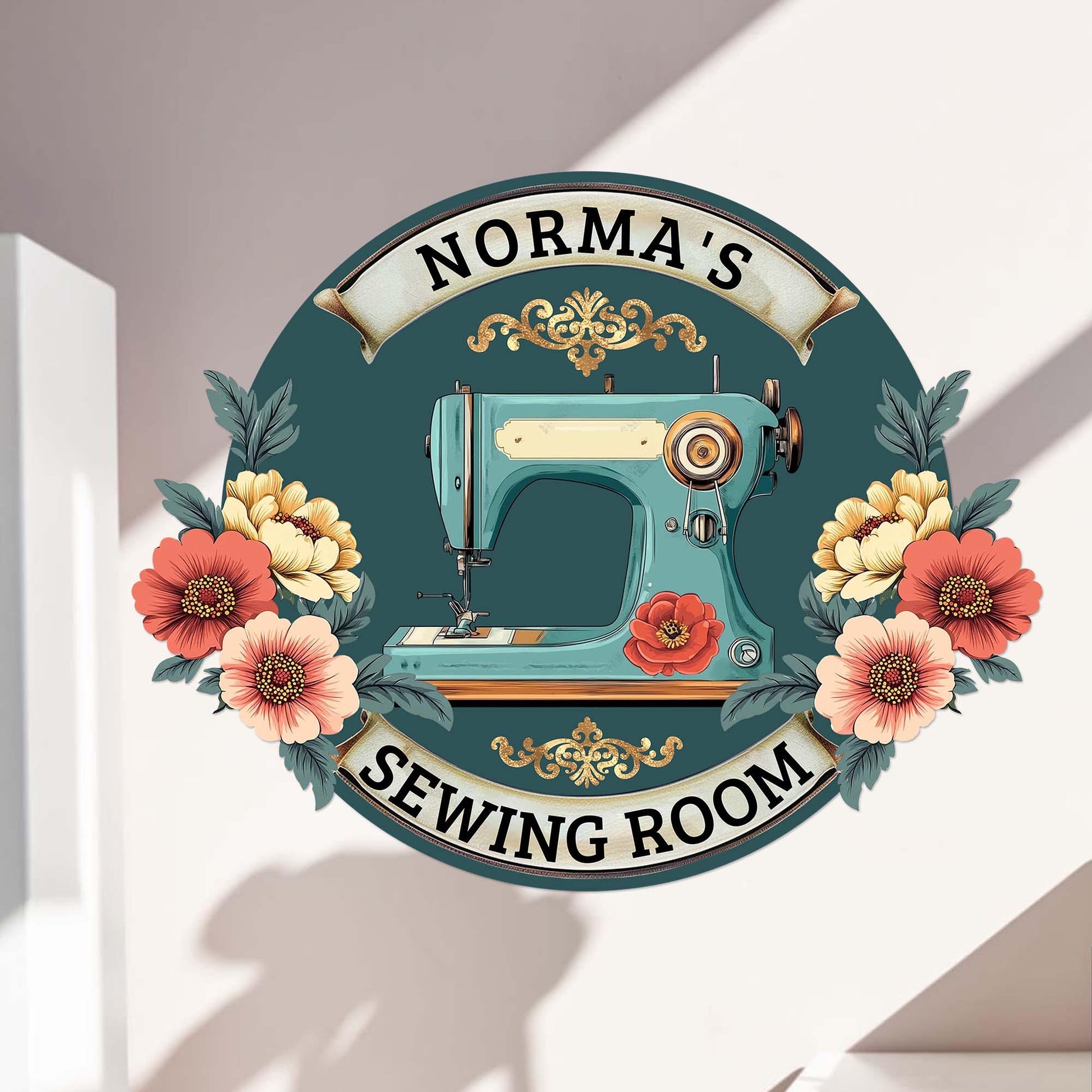 Custom Sewing Machine Sign,Sewing Room Wall Decor,Personalized Quilting Sign,Craft Quilting Room Sign,Sewing Metal Wall Art,Tailor Shop Sign