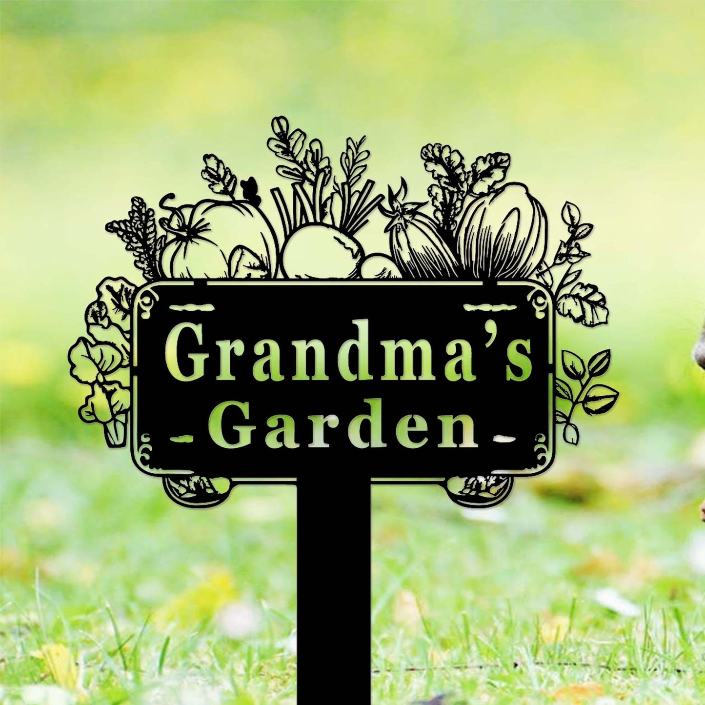 Custom Vegetable Garden Sign Stake,Metal Vegetables Garden Decor,Personalized Gardener Name Stake,Vegetable Plot Markers,Veggies Yard Stake