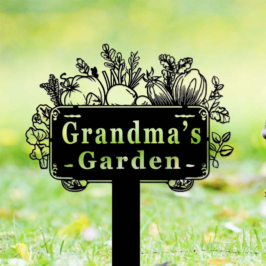 Custom Vegetable Garden Sign Stake,Metal Vegetables Garden Decor,Personalized Gardener Name Stake,Vegetable Plot Markers,Veggies Yard Stake