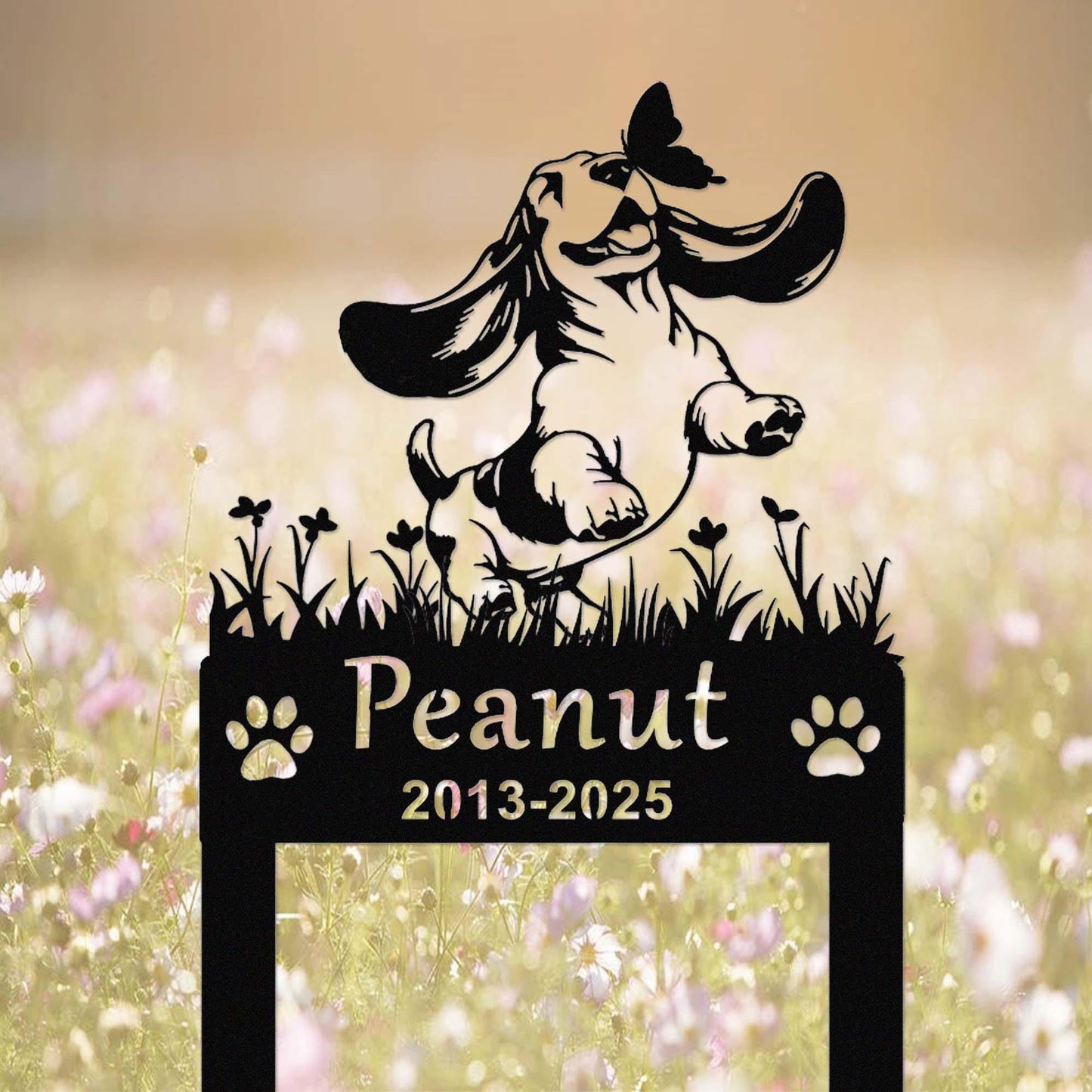 Custom Basset Hound Dog Metal Memorial Stake, Personalized Basset Hound Grave Marker, Basset Hound Yard Stake, Dog Garden Decor,Dog Mom Gift